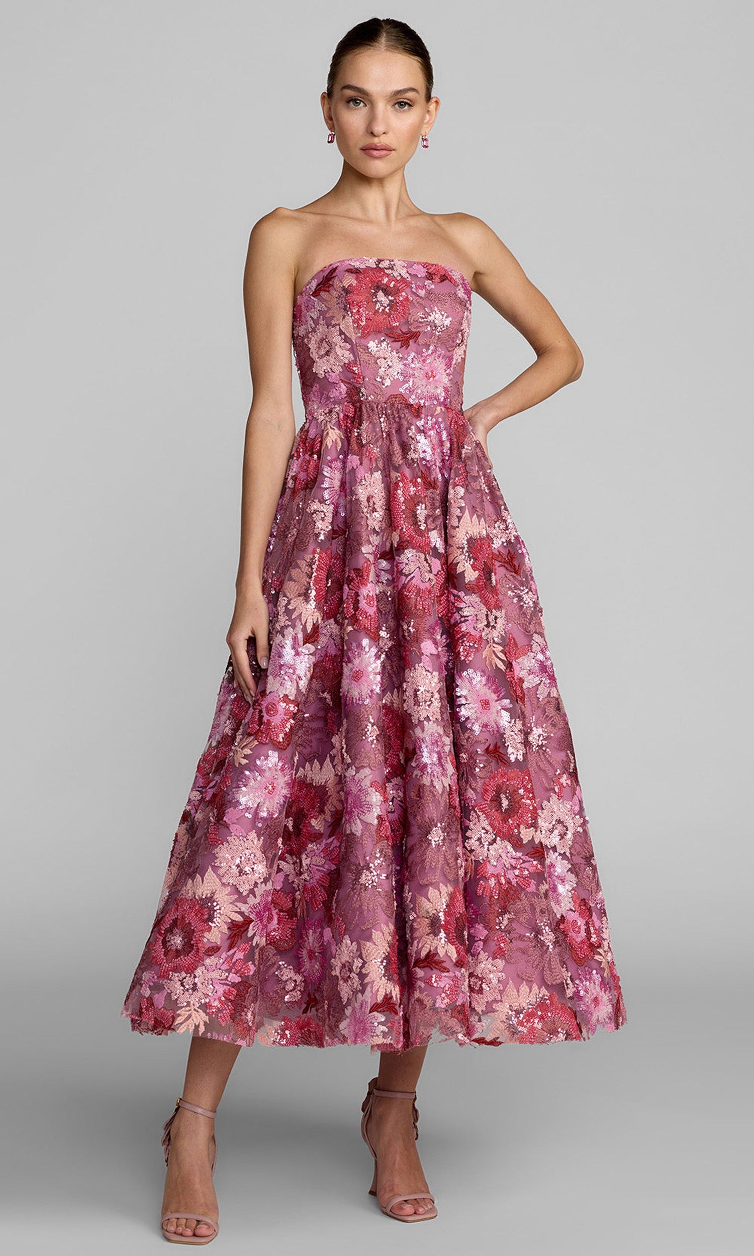 Mac Duggal 69109 - Strapless Floral Sequin Embroidered Prom Dress