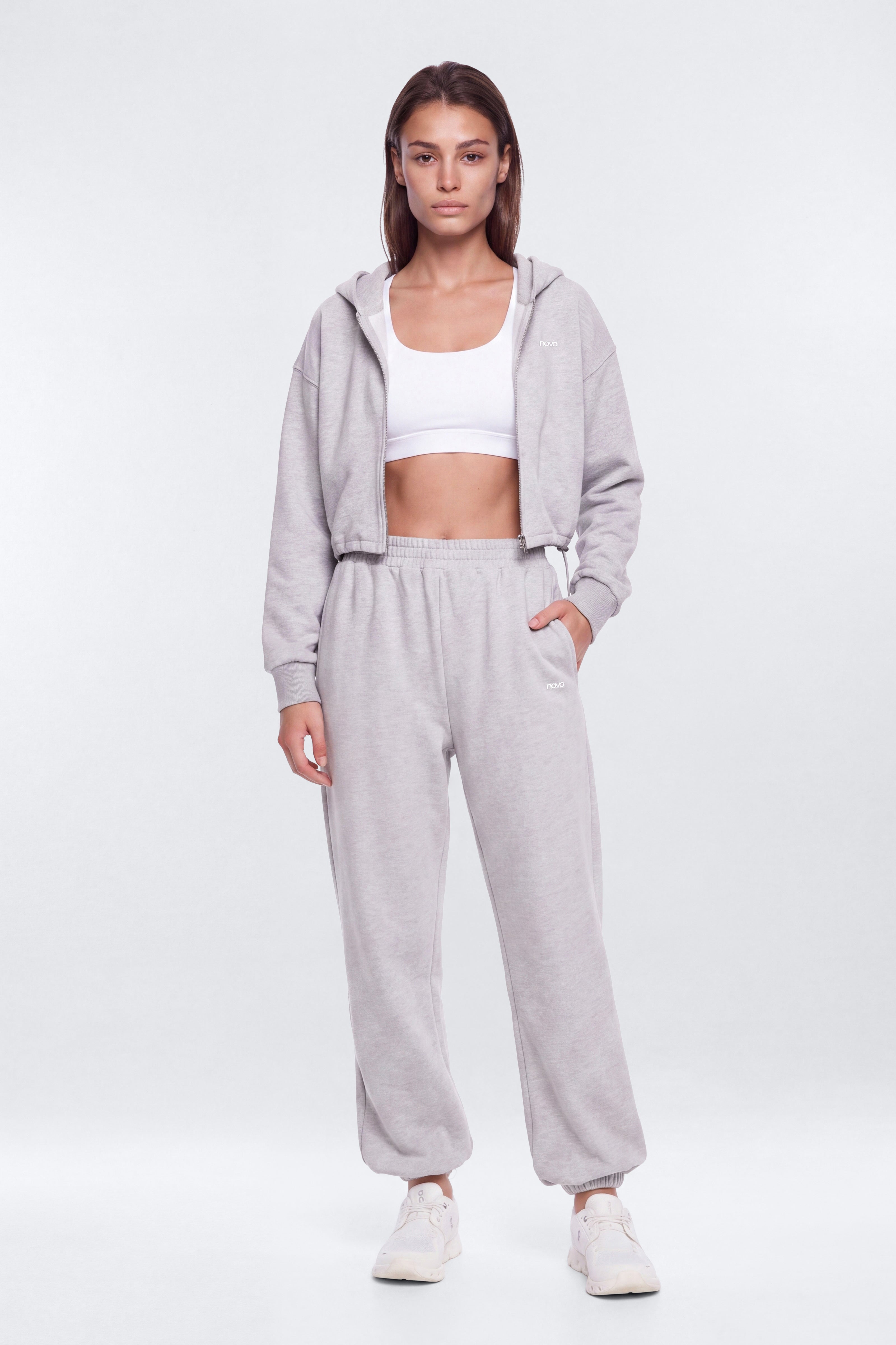 Nova French Terry Oversized Sweatpant - Heather Grey