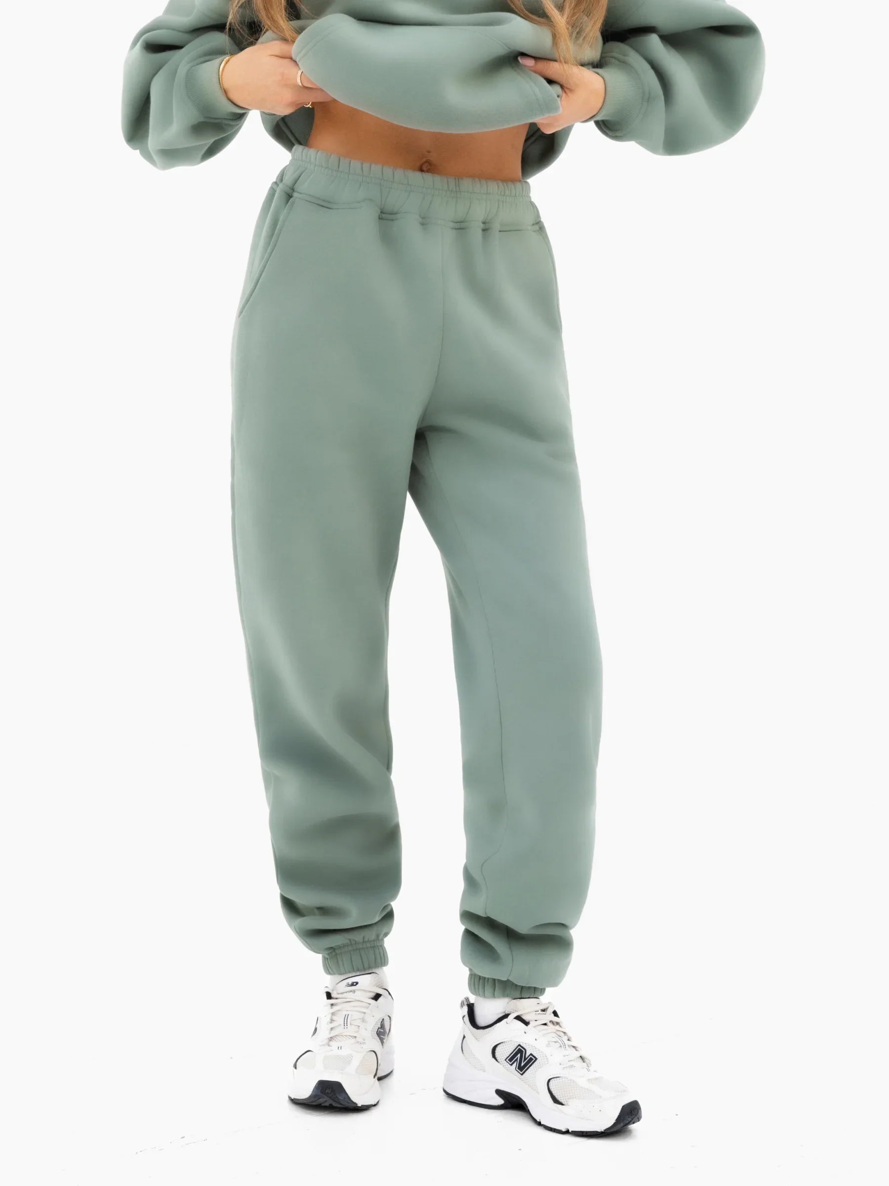 Isabel Cuffed Sweatpants - Sage Green