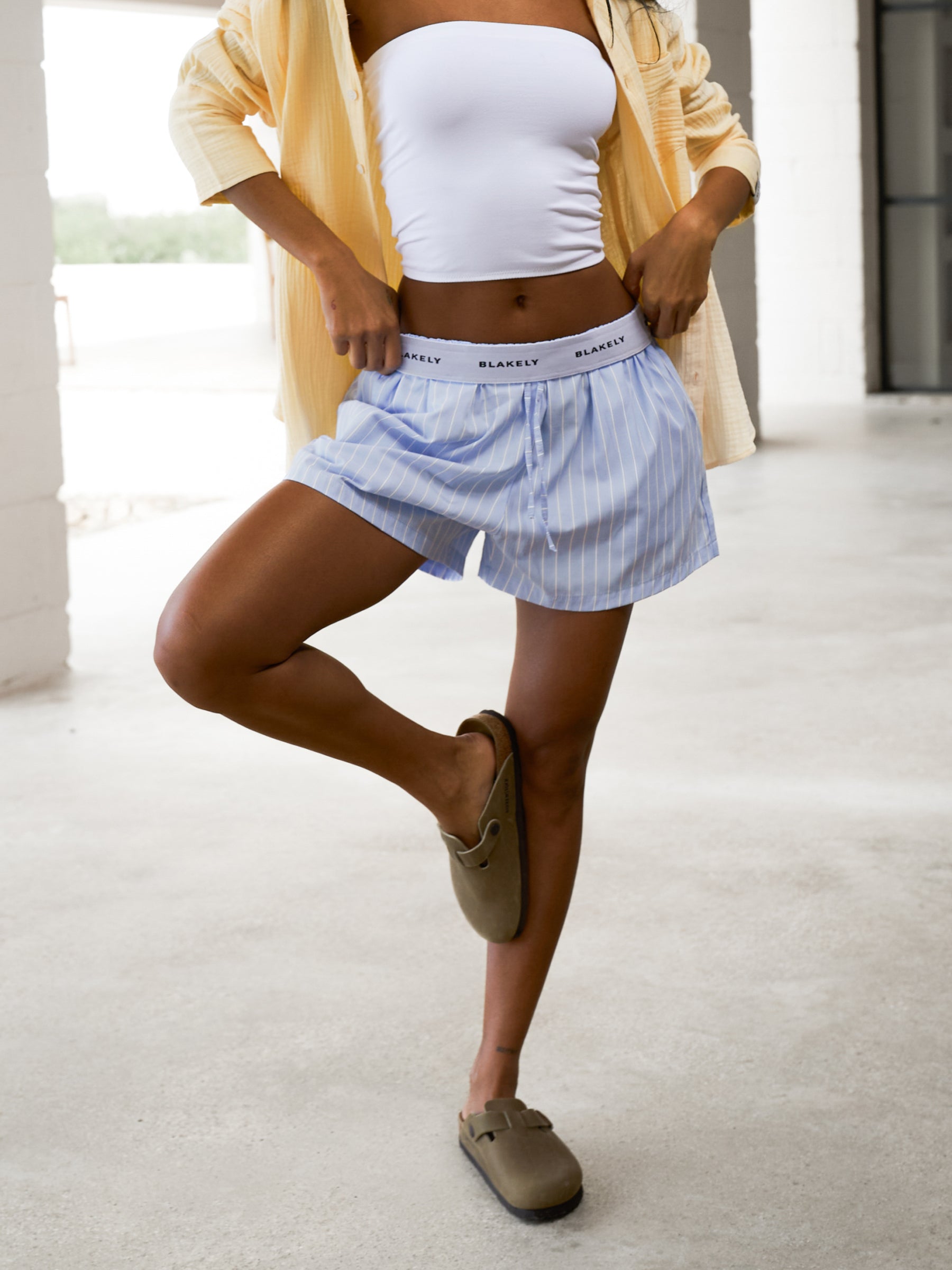 Elodie Stripe Shorts - Navy