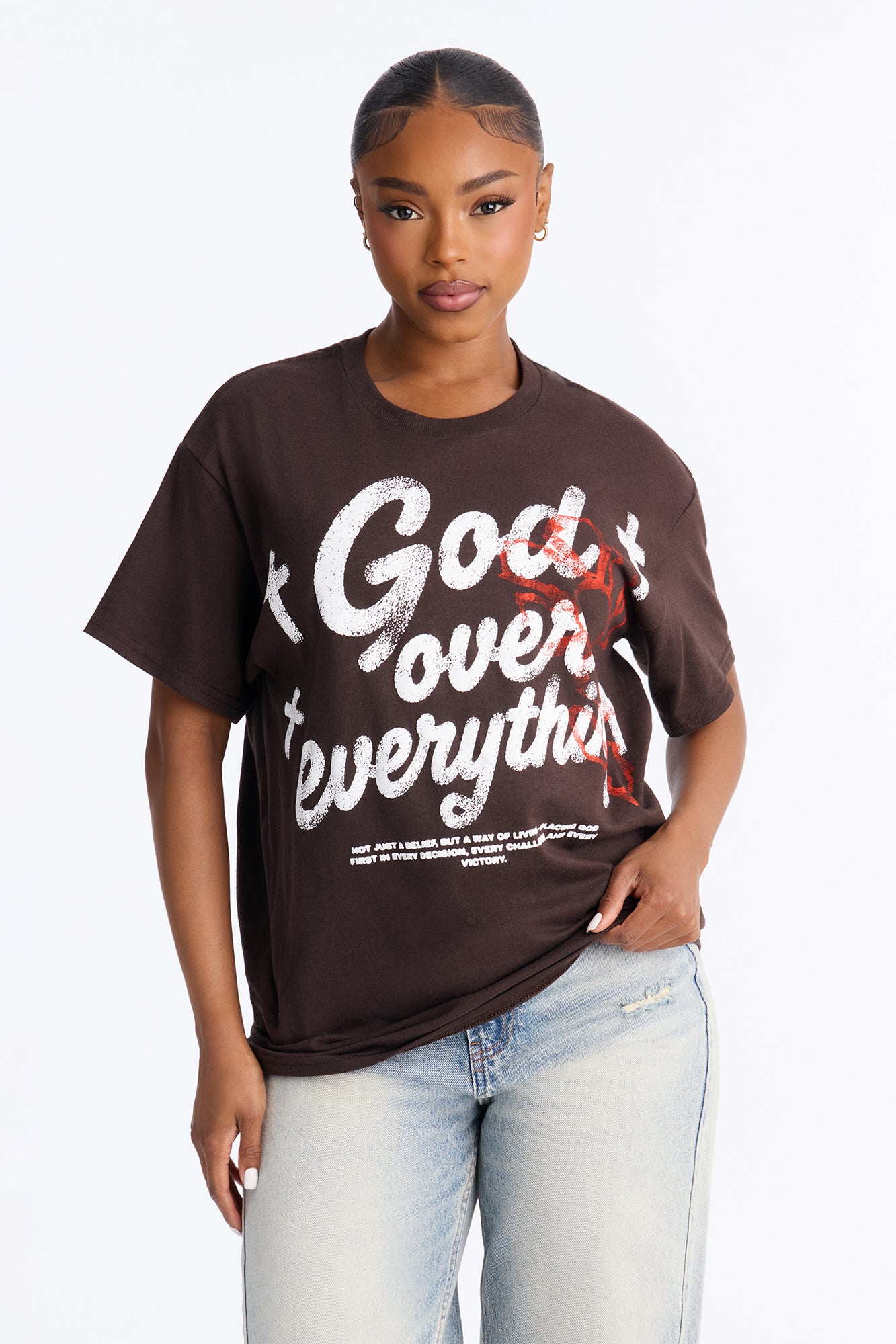God Over Everything Tee - Chocolate