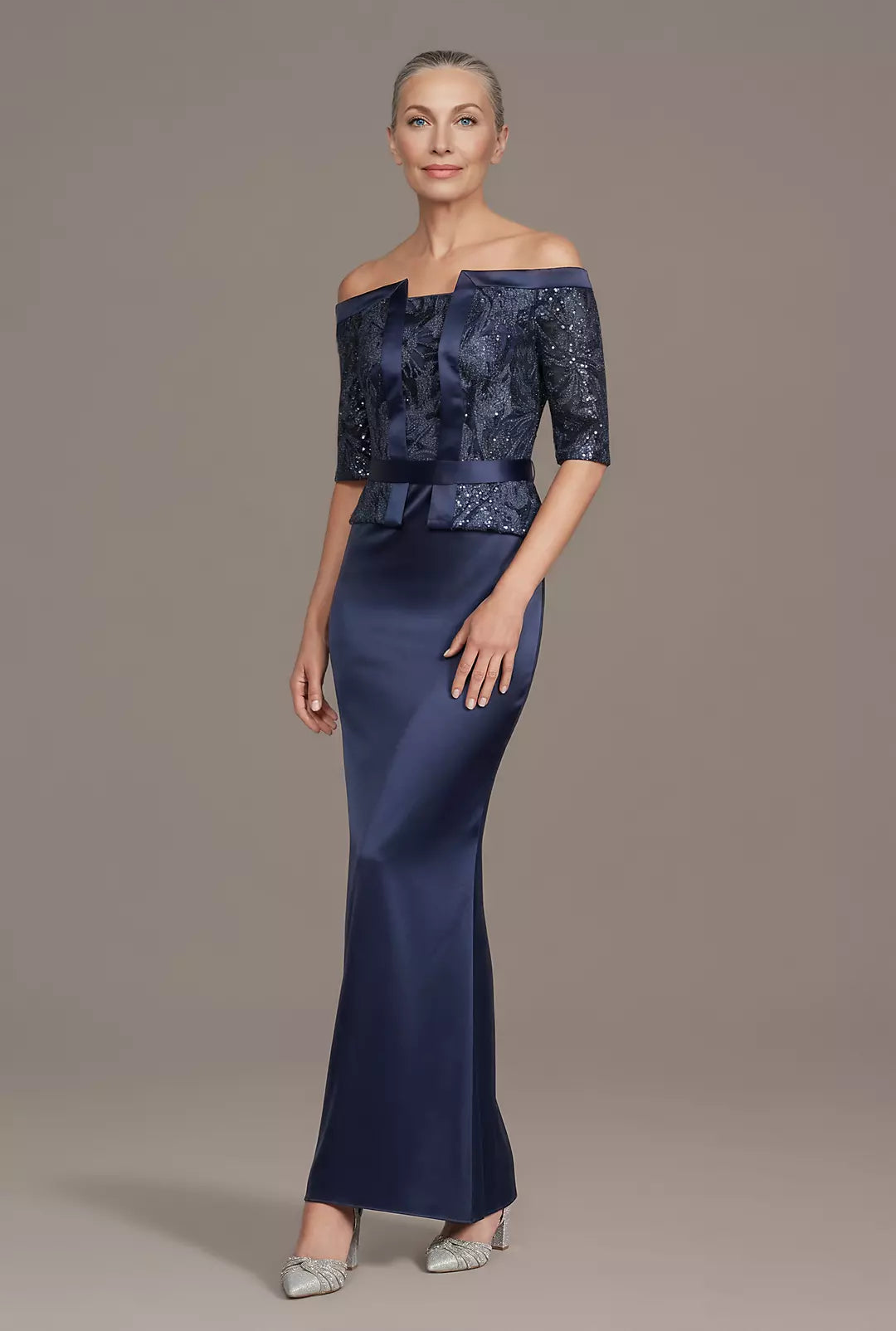 Embellished Off-the-Shoulder Faux Jacket Dress