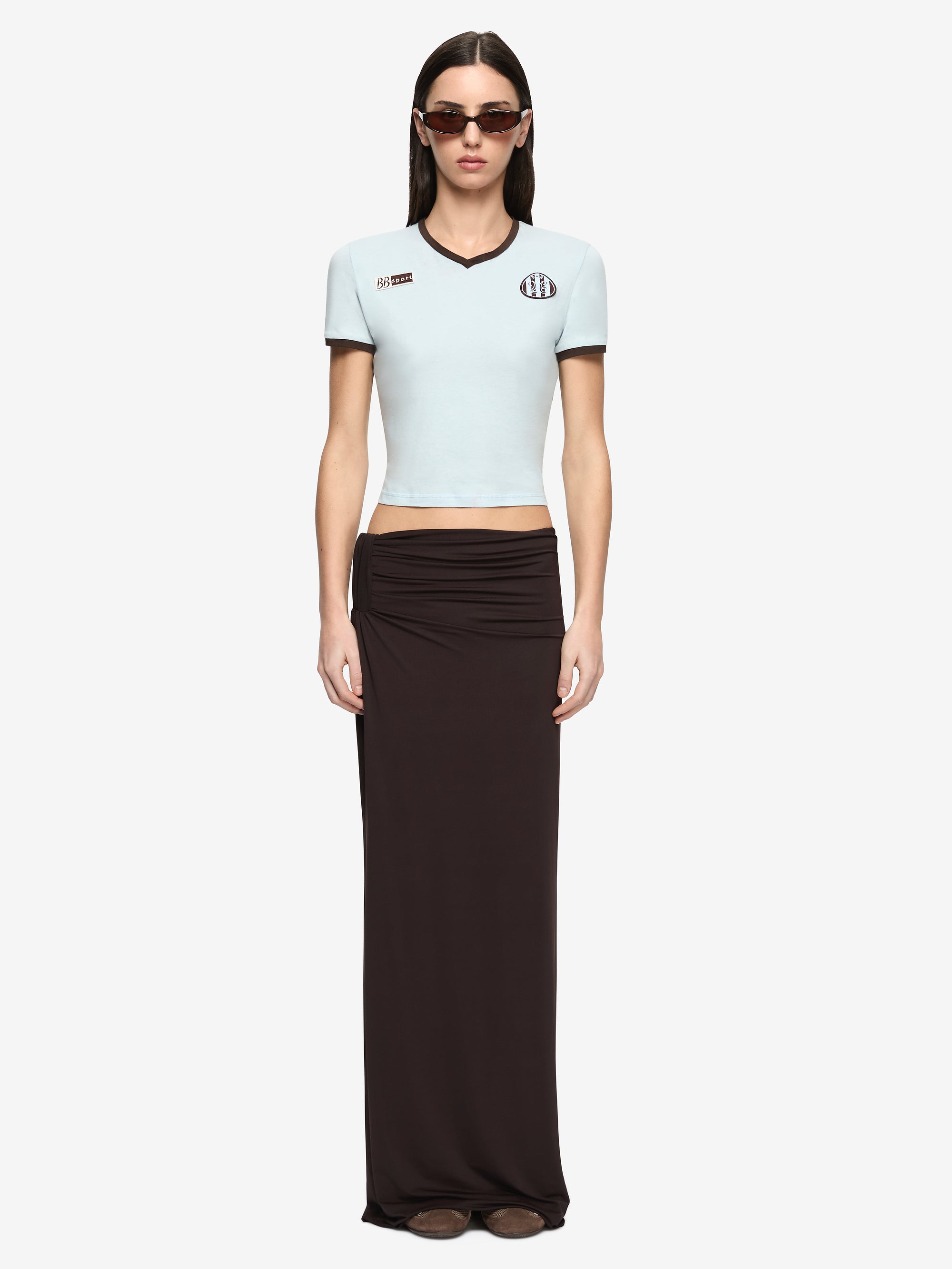 SOLARA TEE - SKY BLUE/CHOC
