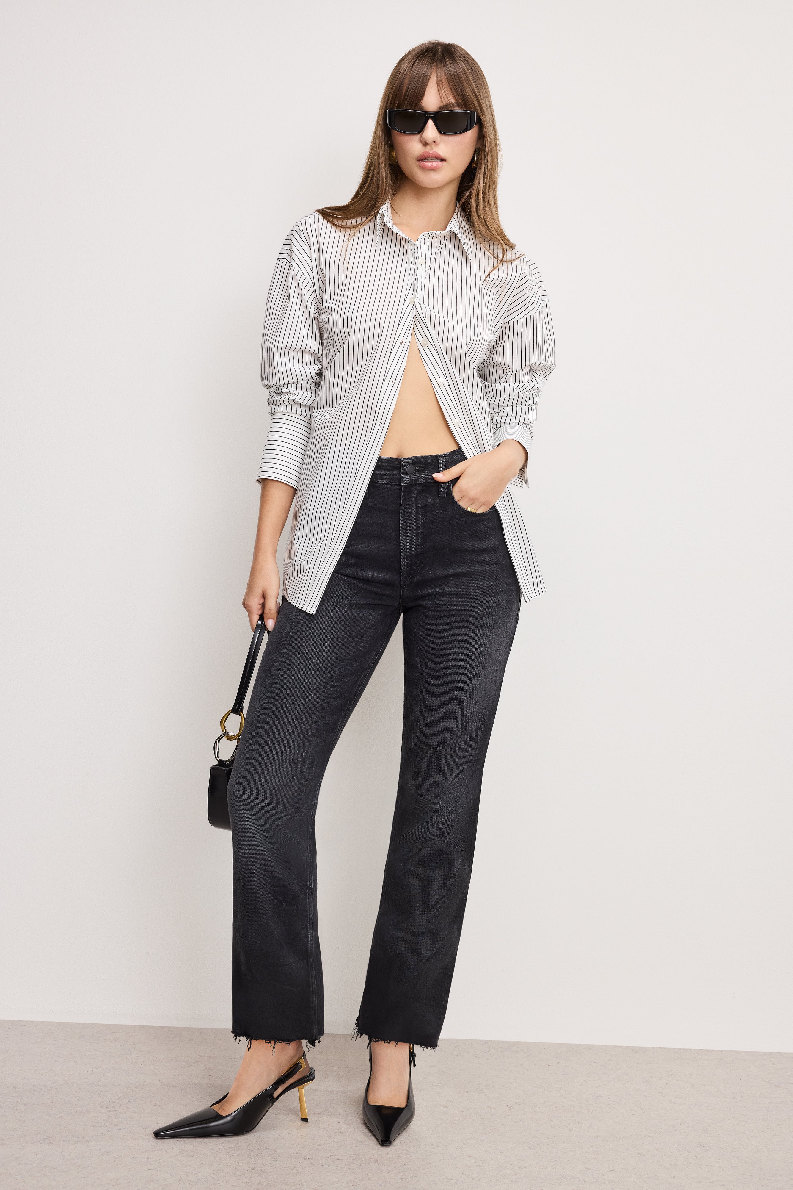 GOOD ICON STRAIGHT ANKLE JEANS | BLACK404