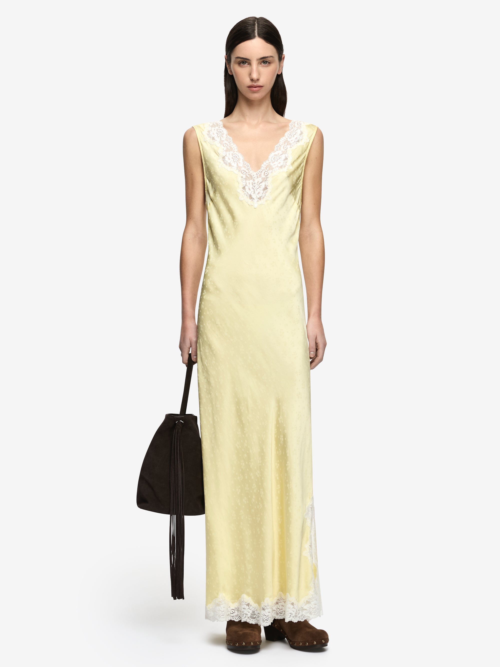 ZANA MAXI DRESS - LEMON CREAM/IVORY