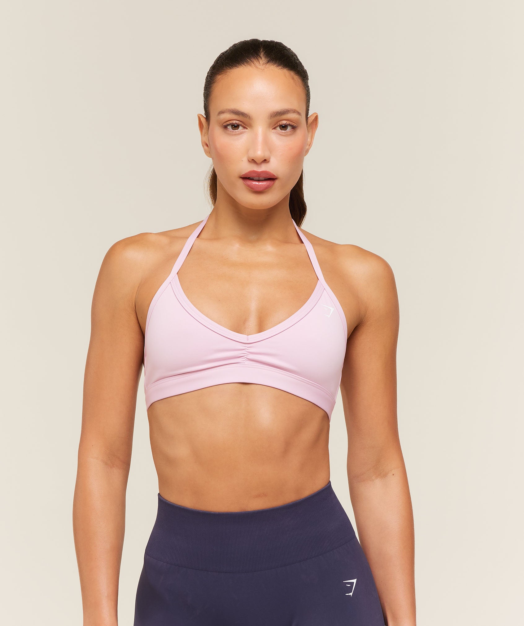 Gymshark Light Support Minimal Halterneck Bra - Haze Pink