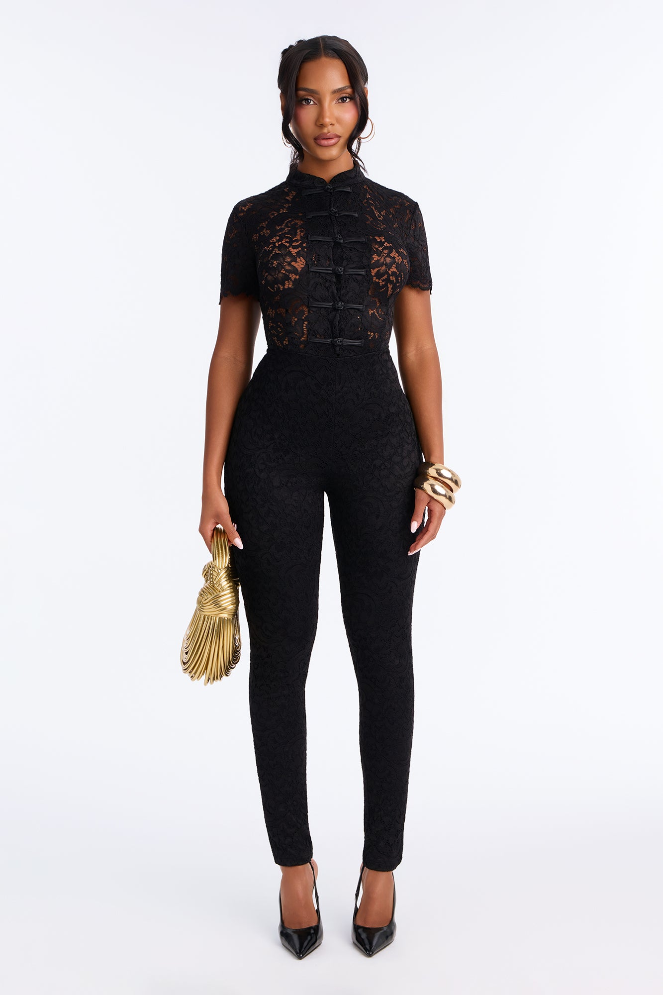 First Date Favorite Lace Jumpsuit - Black