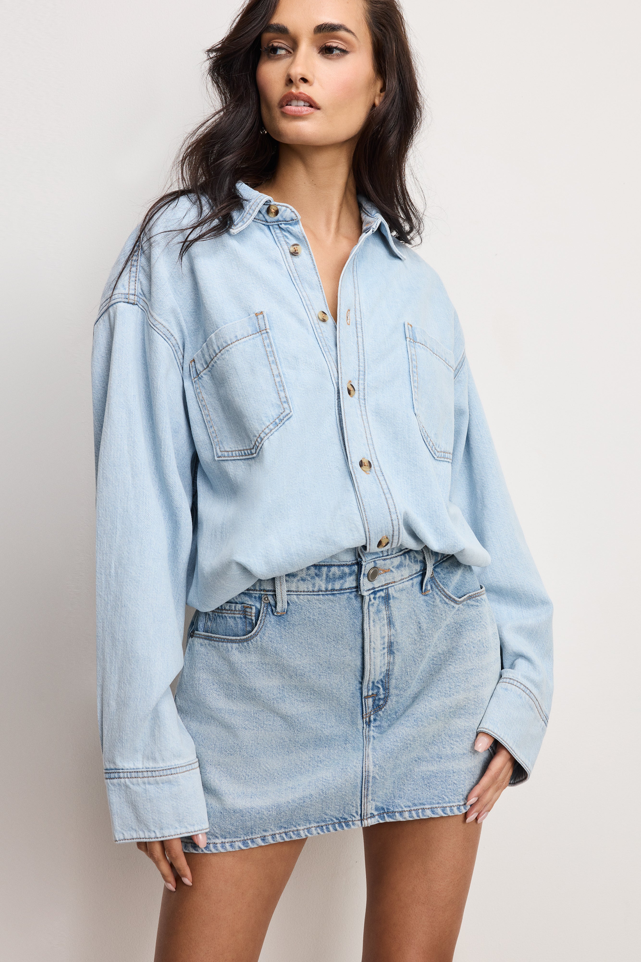 DENIM SHIRT DRESS | INDIGO795