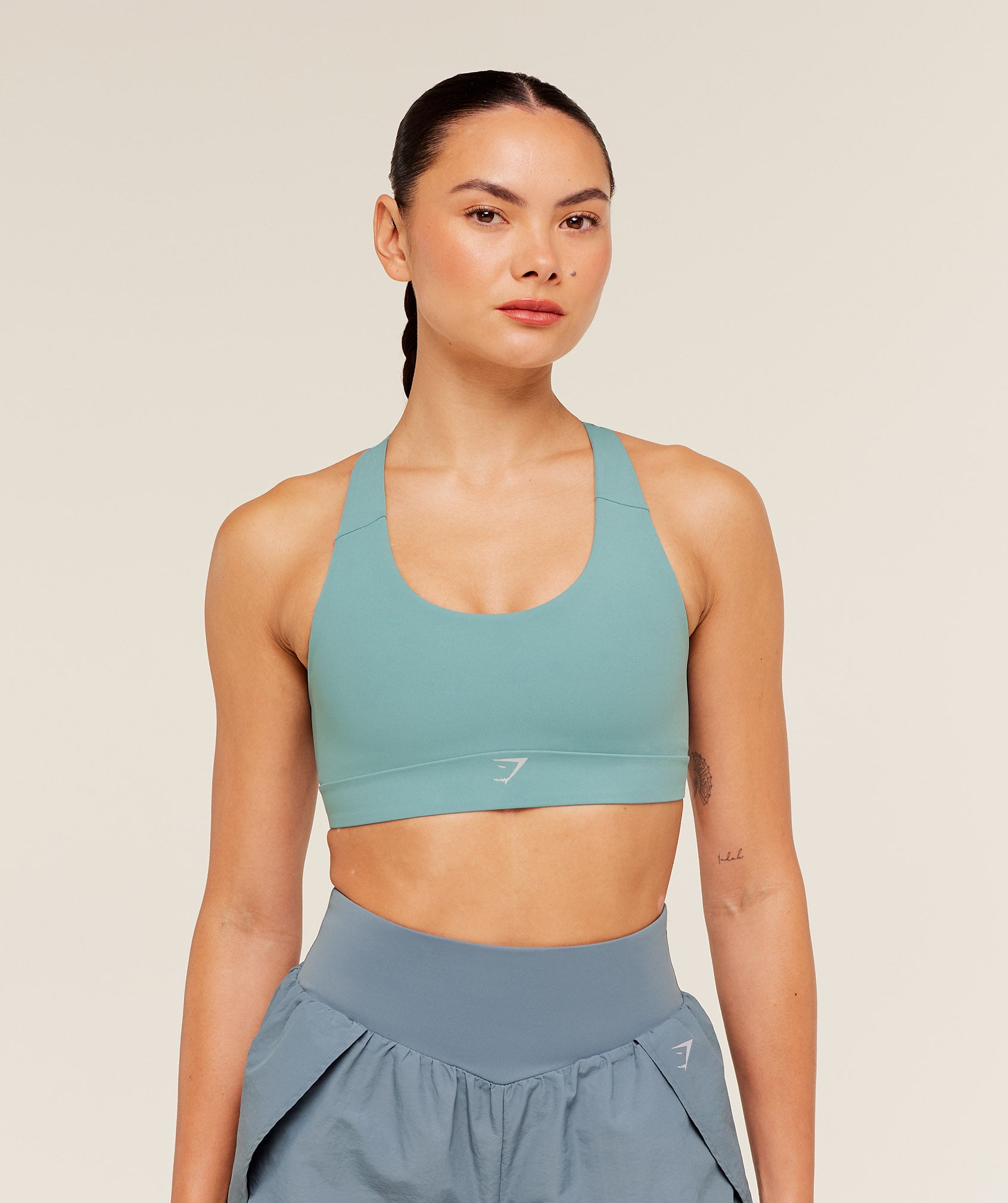 Gymshark Medium Support Running Sports Bra - Storm Blue