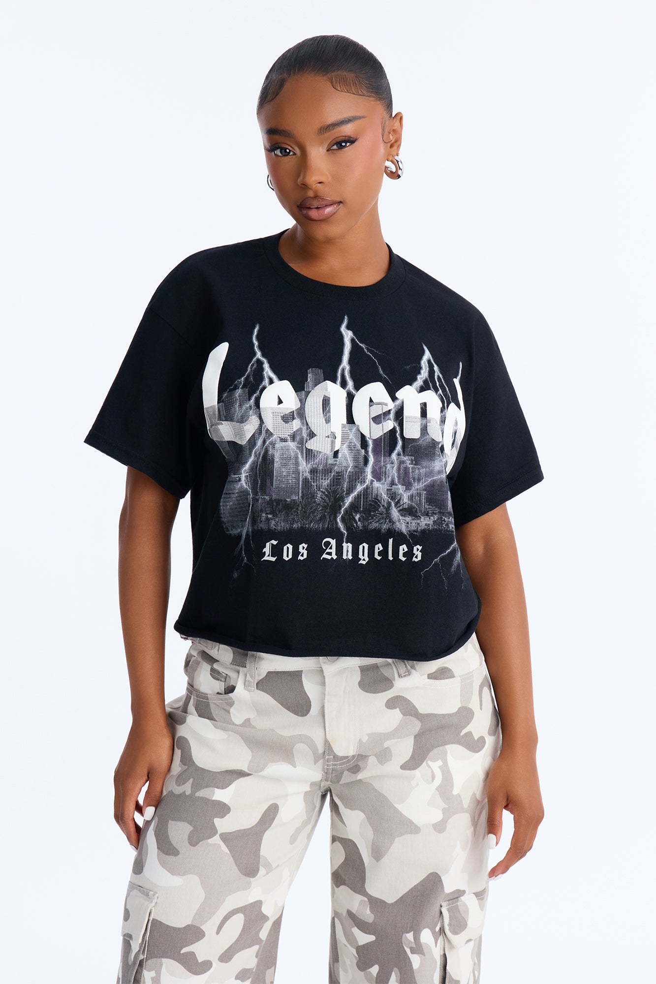 Los Angeles Legend Puff Print Tee - Black