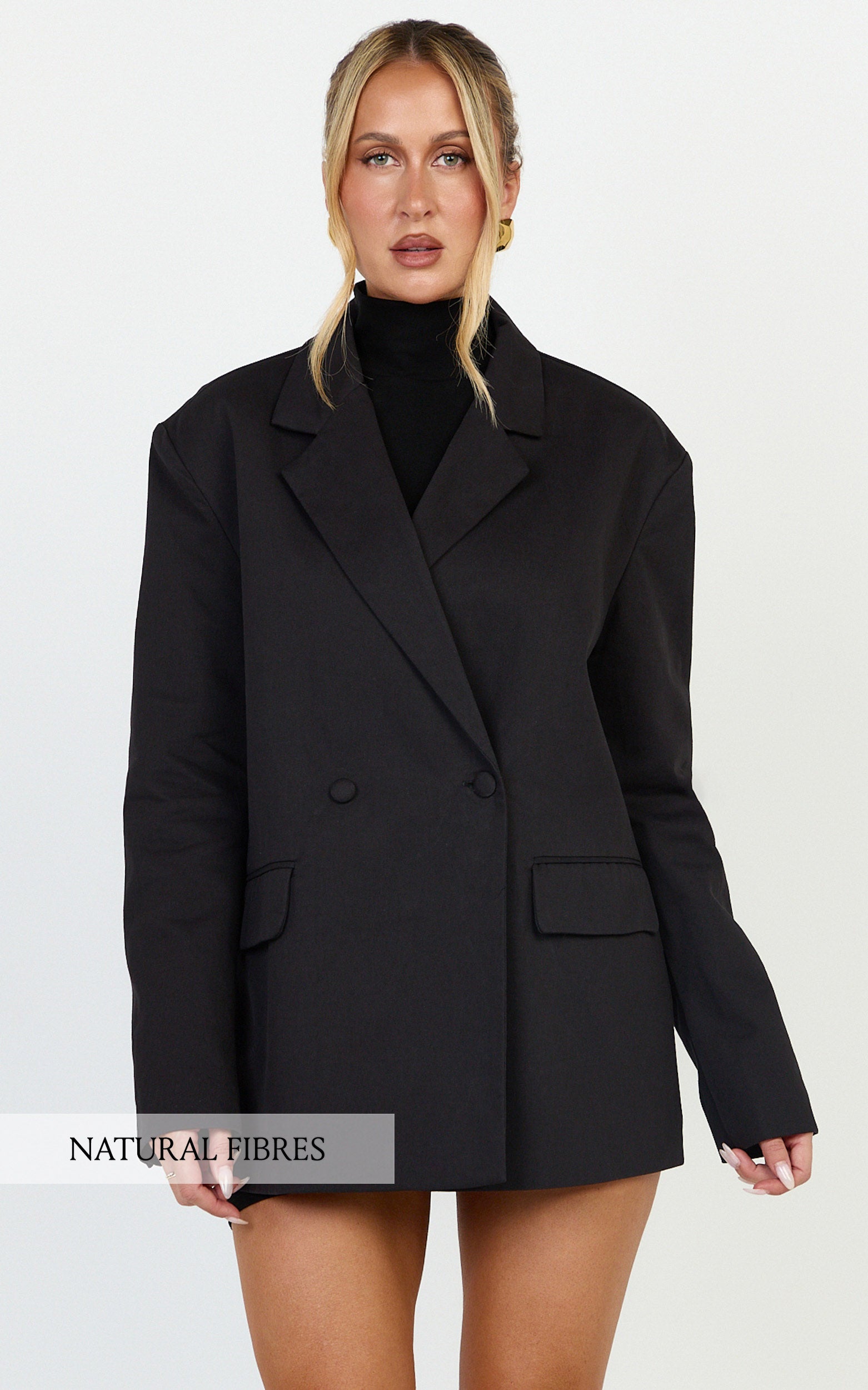 Virginia Jacket - Oversized Double Breasted Blazer in Black