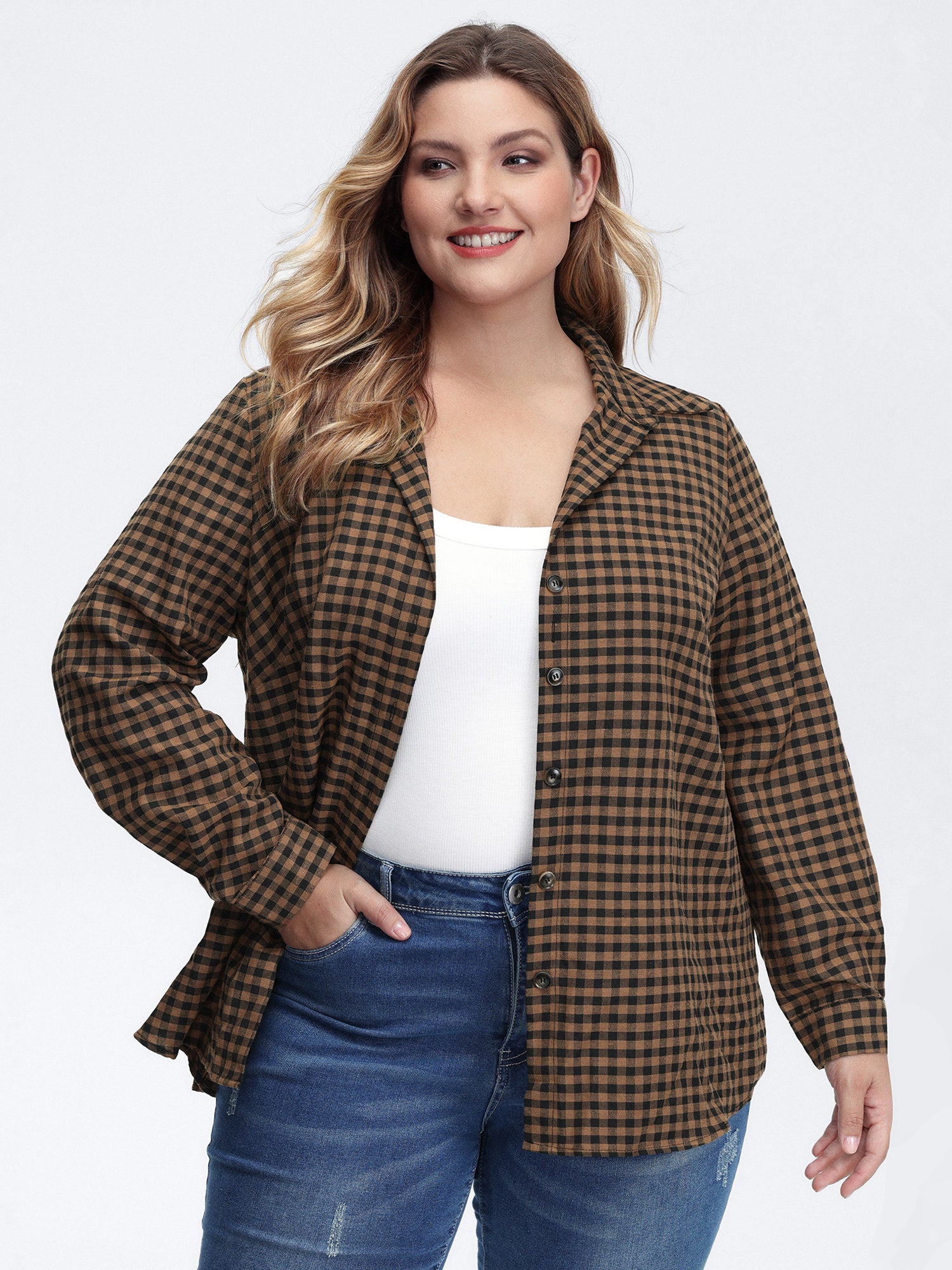 Checkered Button-Down Shirt