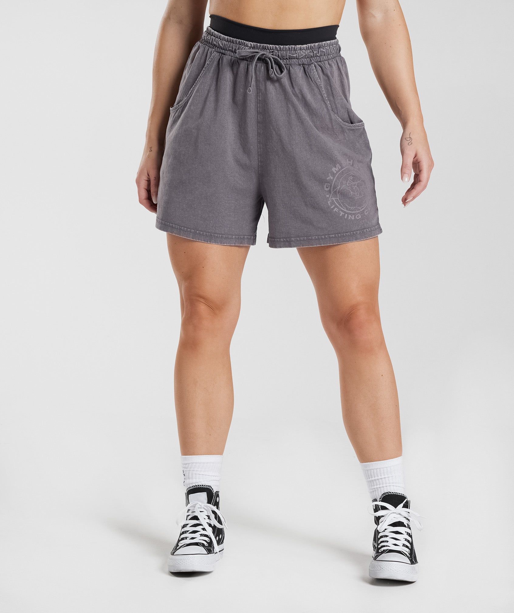 Gymshark Legacy Loose Shorts - Titanium Grey/Acid Wash