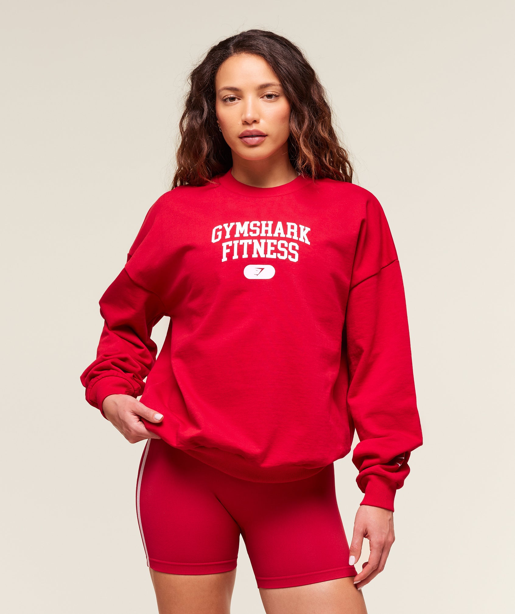 Gymshark Varsity Graphic Pullover - Conditioning Red