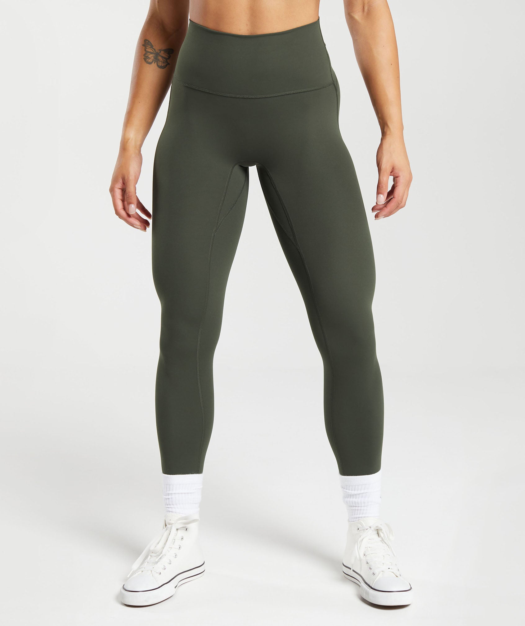 Gymshark Legacy Logo Leggings - Deep Olive Green