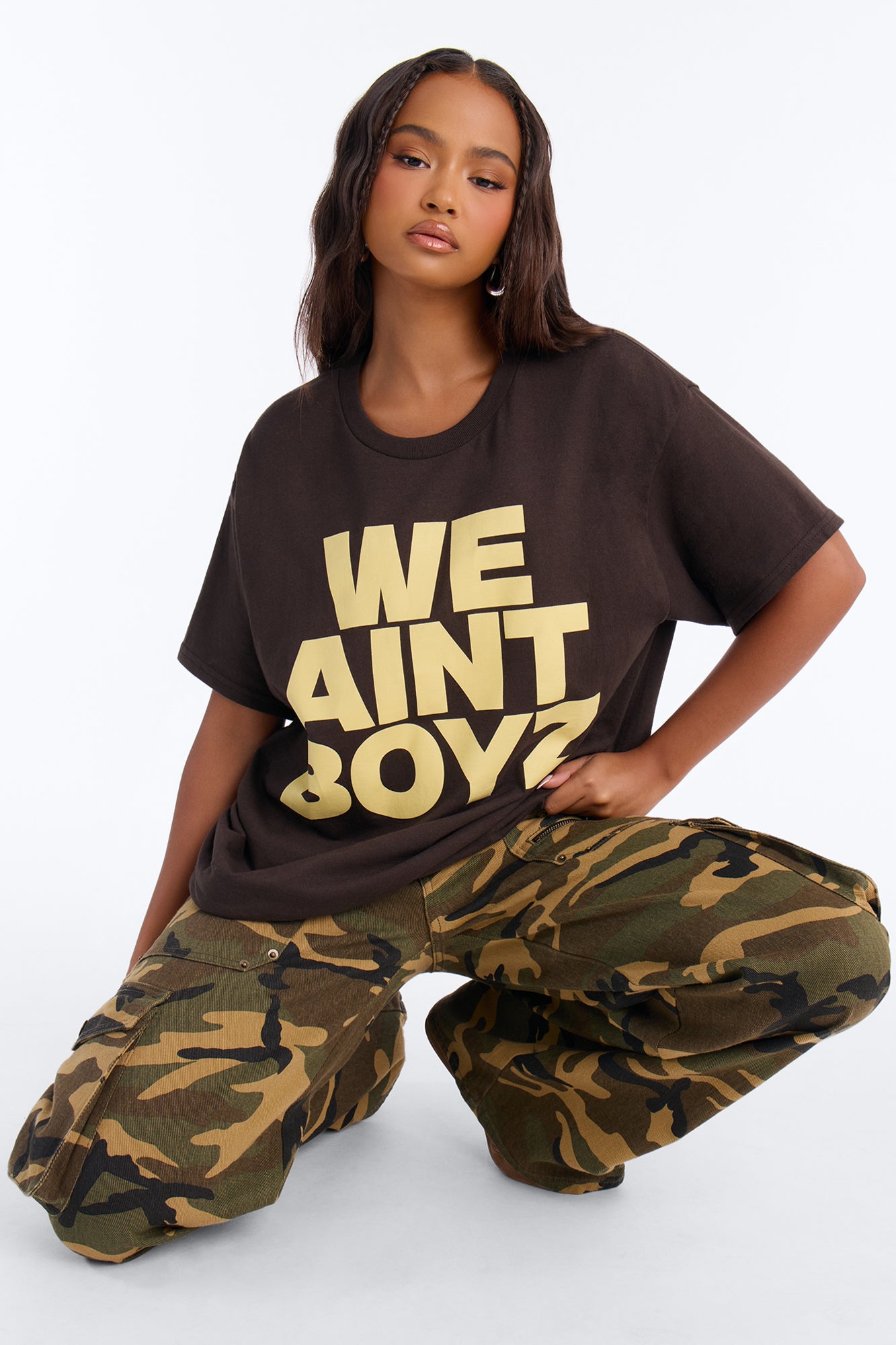 We Aint Boyz Tee - Chocolate