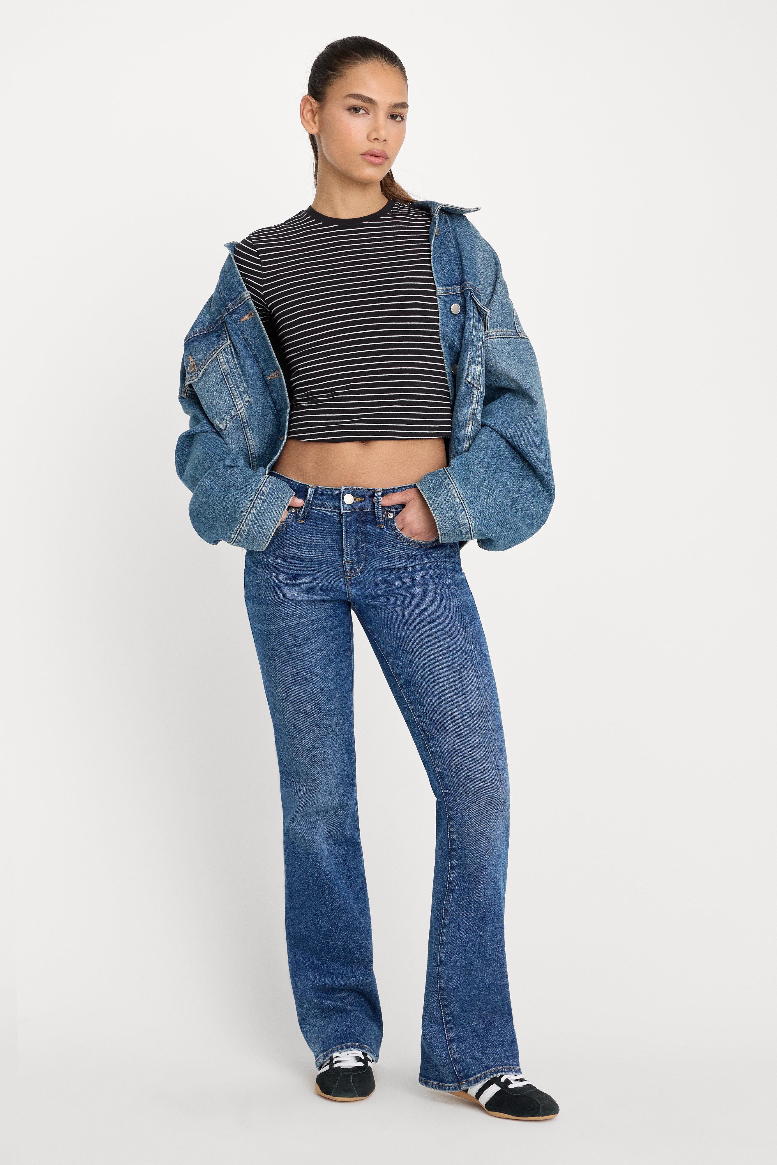 GOOD LOW RISE BOOTCUT JEANS | INDIGO1218