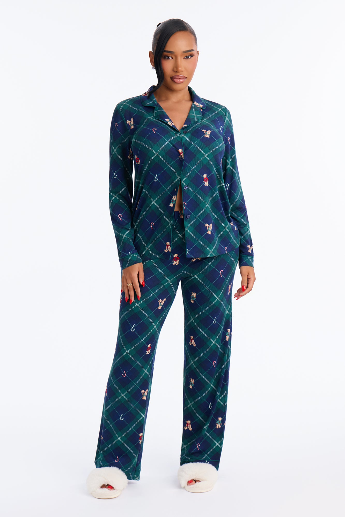Coziest Christmas PJ Pant Set - Green/combo
