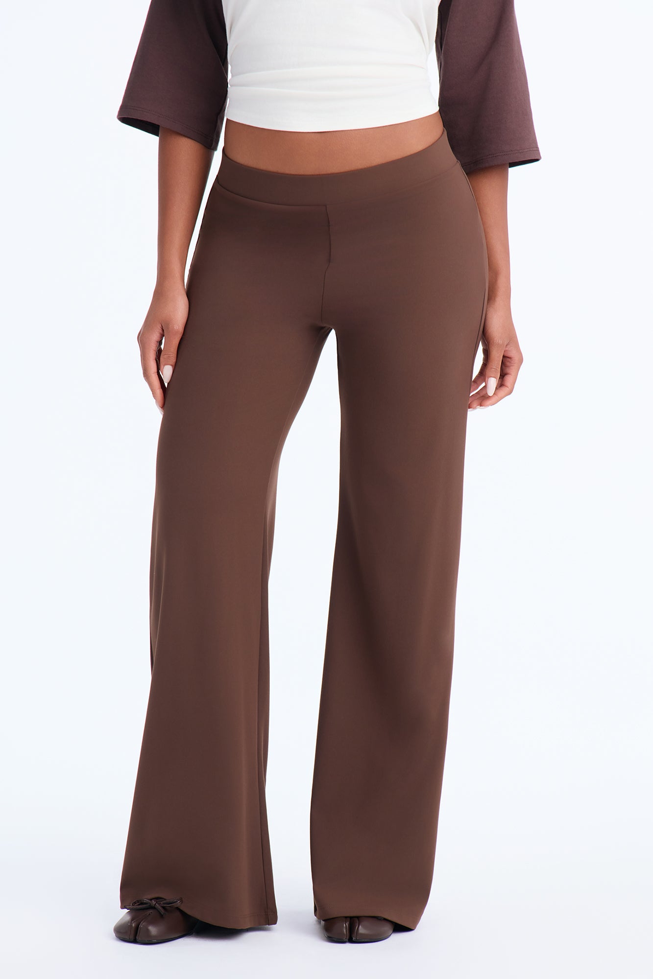 Casual Vibe High Rise Wide Leg Pant - Chocolate