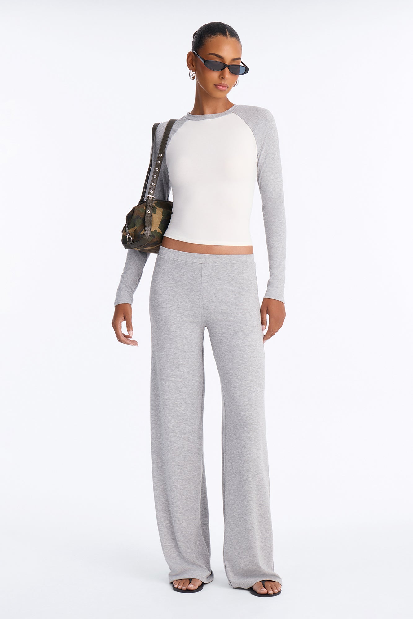 Dylan Raglan Pant Set - Heather Grey