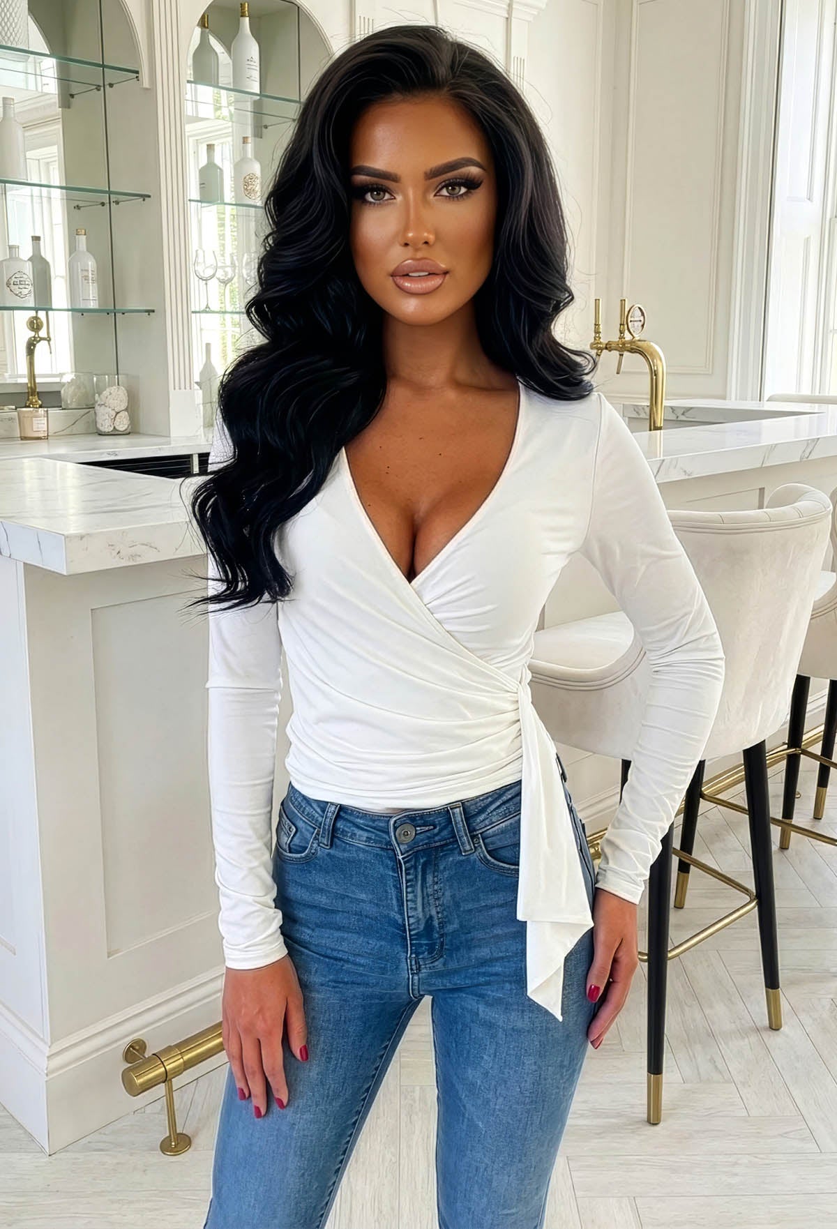 Sweet Nothings White Drape Top