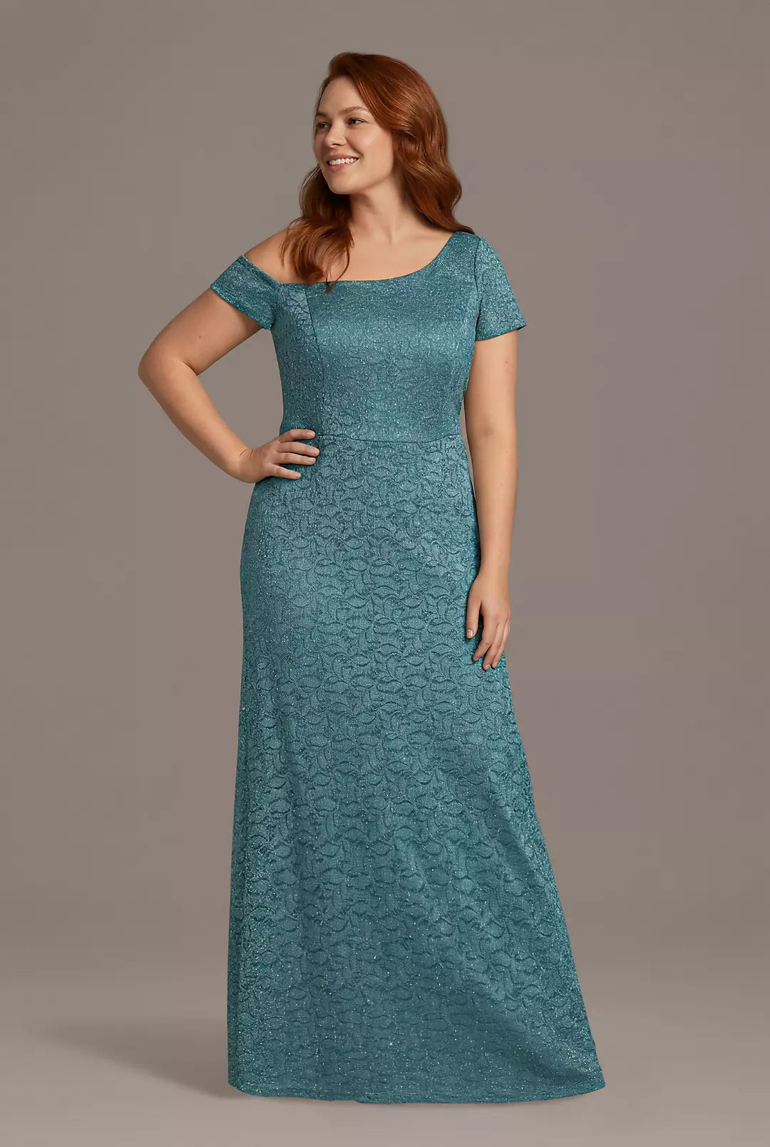 Asymmetrical Neckline Lace A-Line Dress