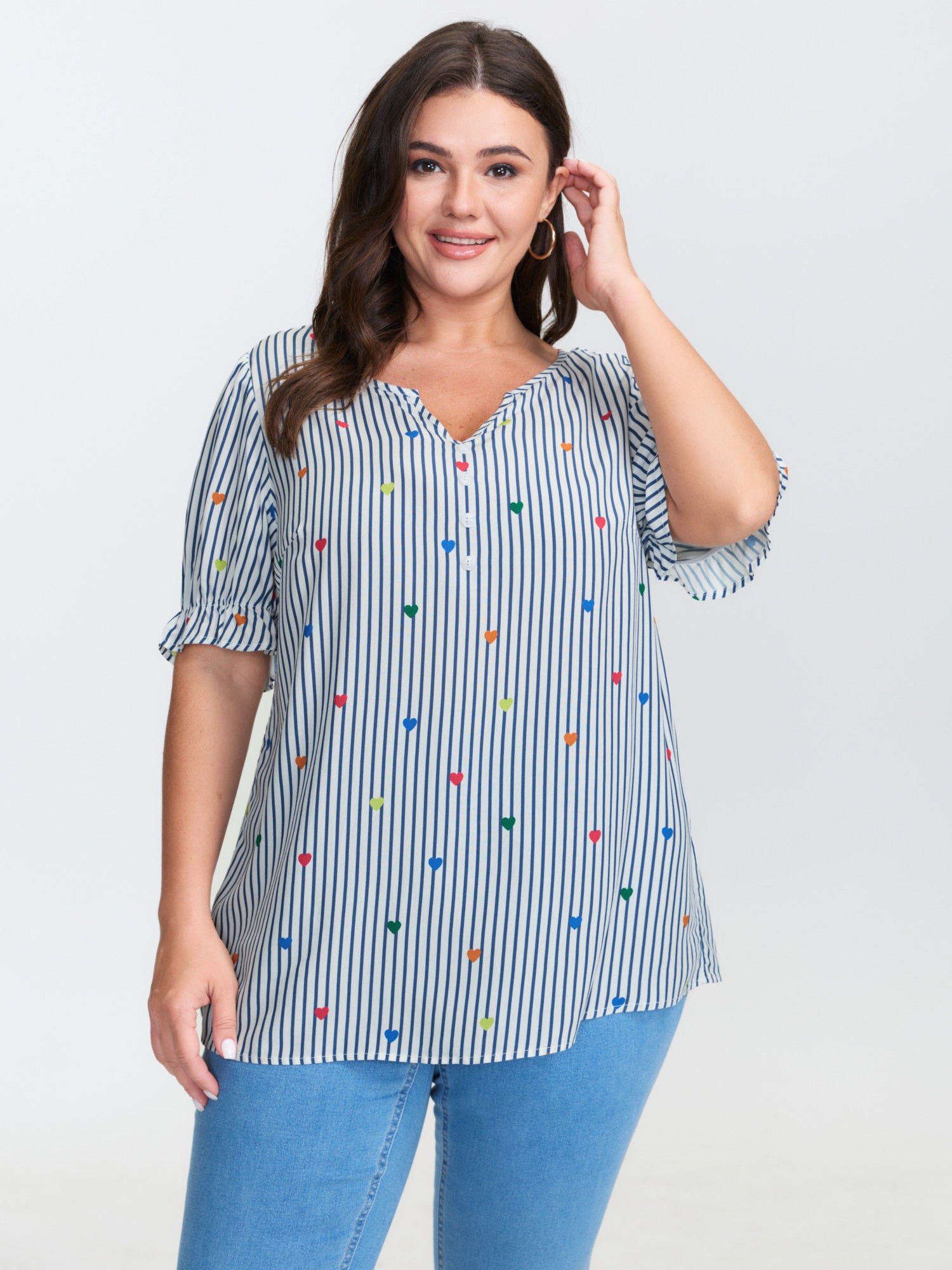 Floral Print Notched Collar Blouse