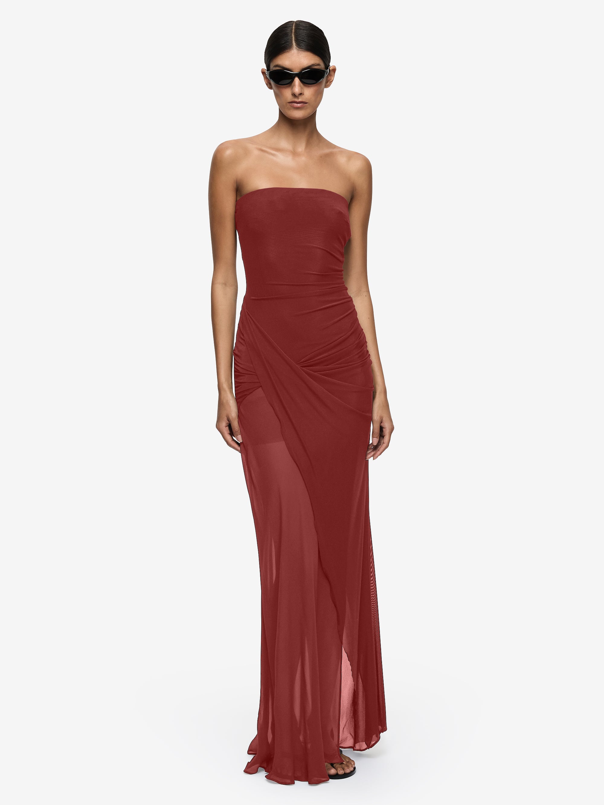 WILLORIN STRAPLESS MAXI DRESS - SANGRIA