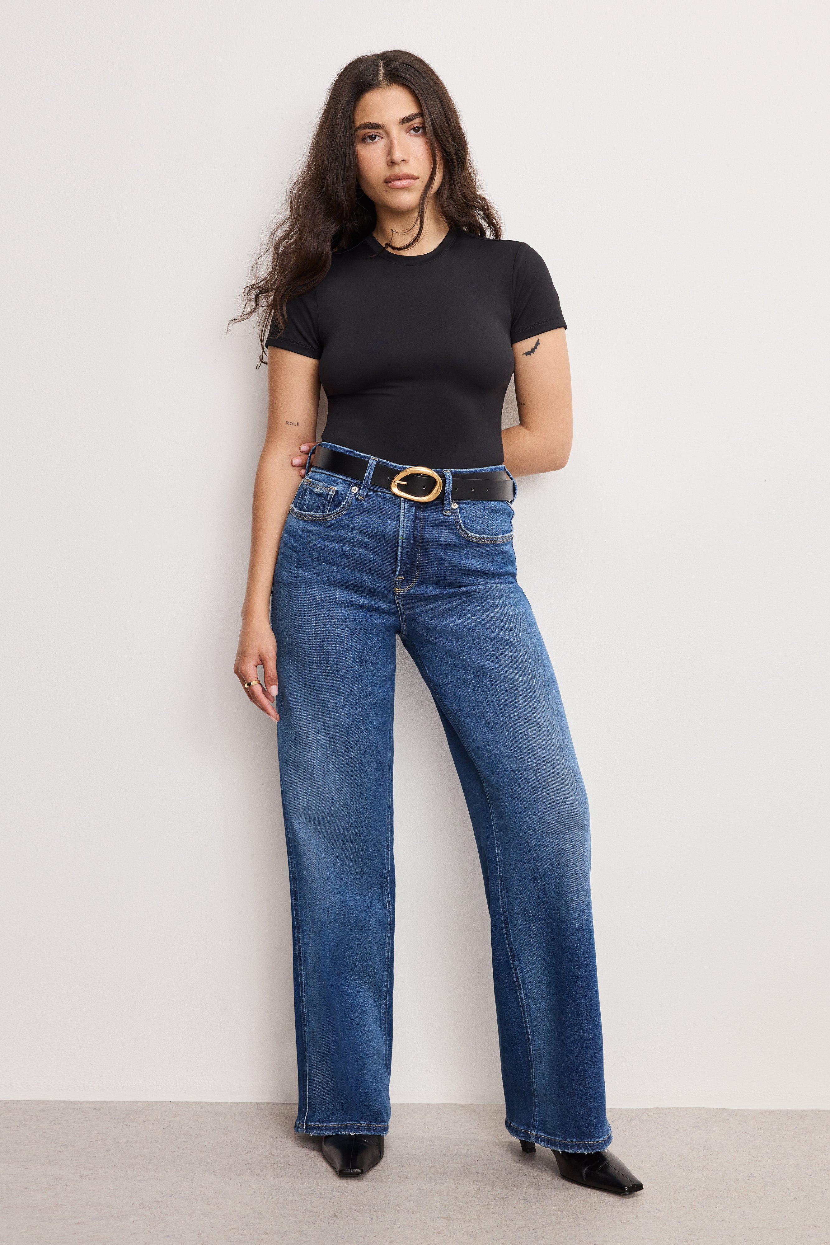 SOFT TECH GOOD PETITE SKATE WIDE JEANS | INDIGO891