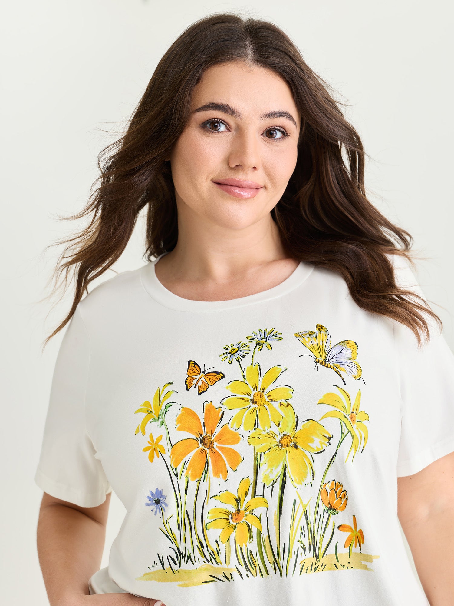 Cotton Sunkissed Floral Print T-Shirt
