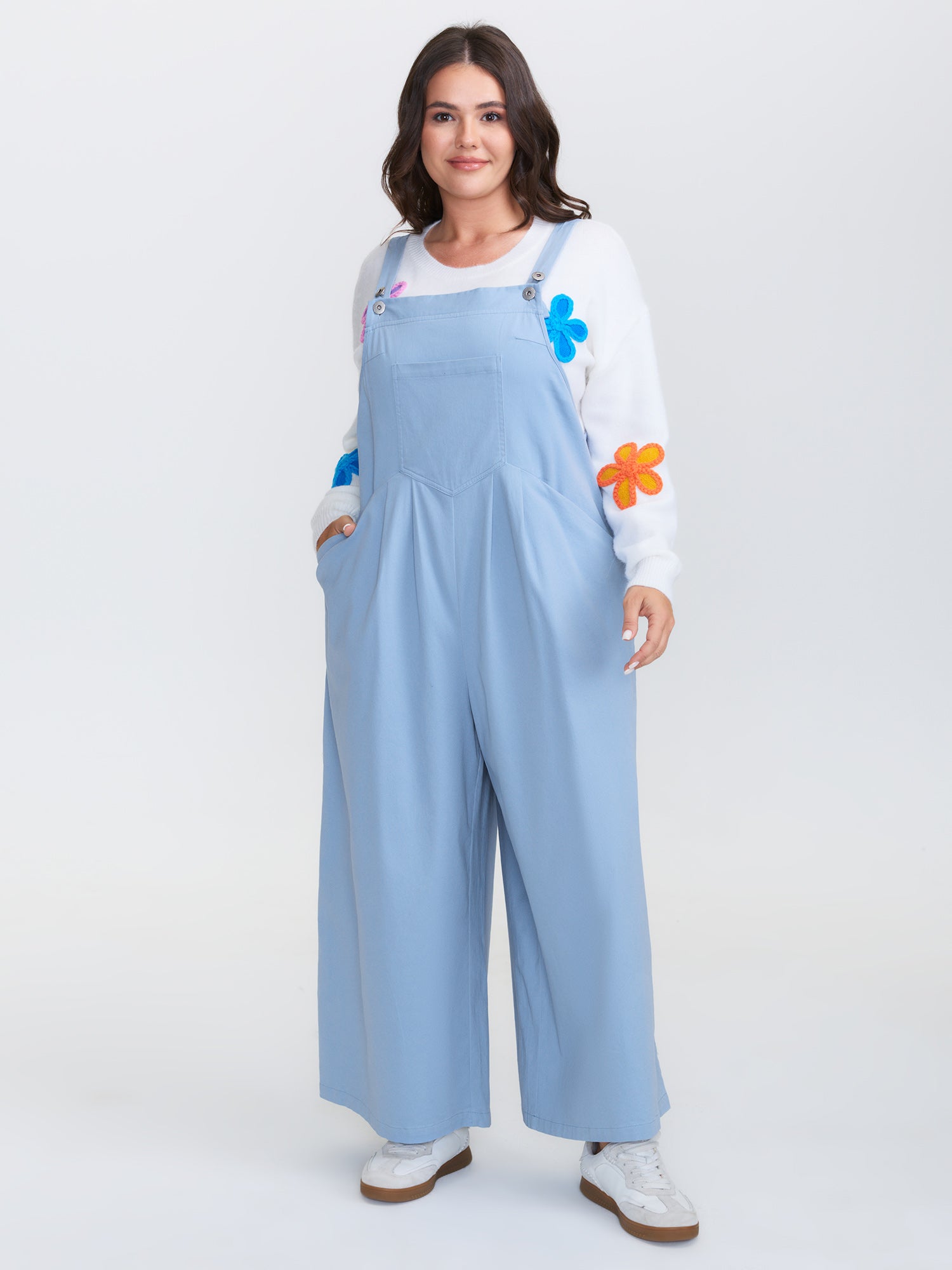 Pure Cotton Pleated Overall Jumpsuit