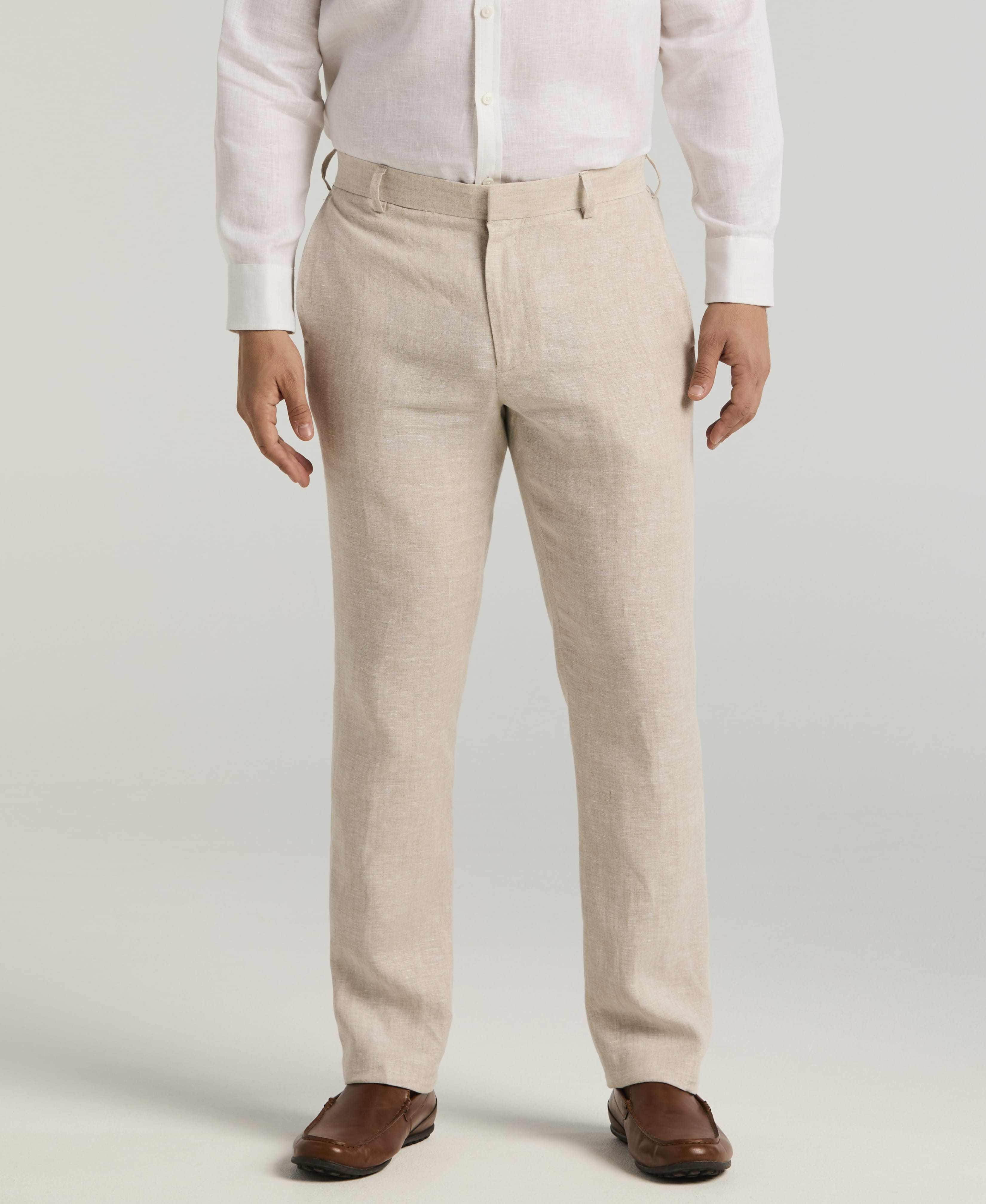 Delave Linen Flat Front Pant