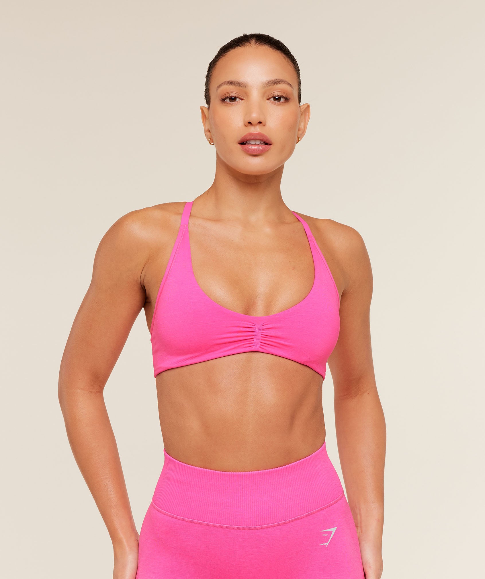 Gymshark Relay Seamless Light Support Sports Bra - Electric Pink