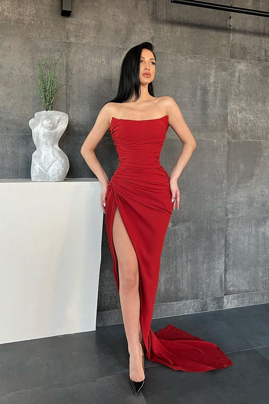 White Spaghetti-Straps Mermaid Long Evening Dress
