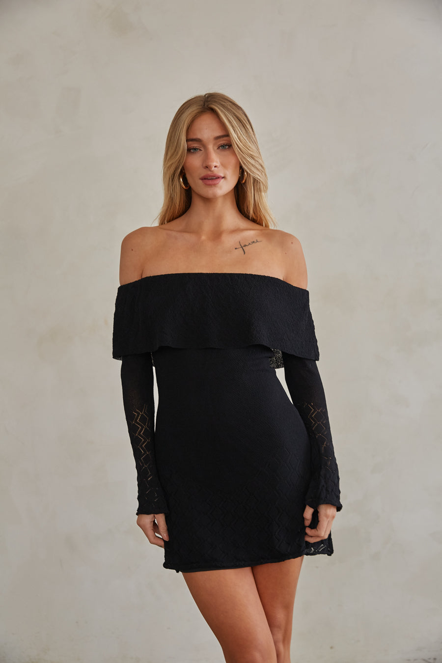 Julia Off the Shoulder Sweater Mini Dress