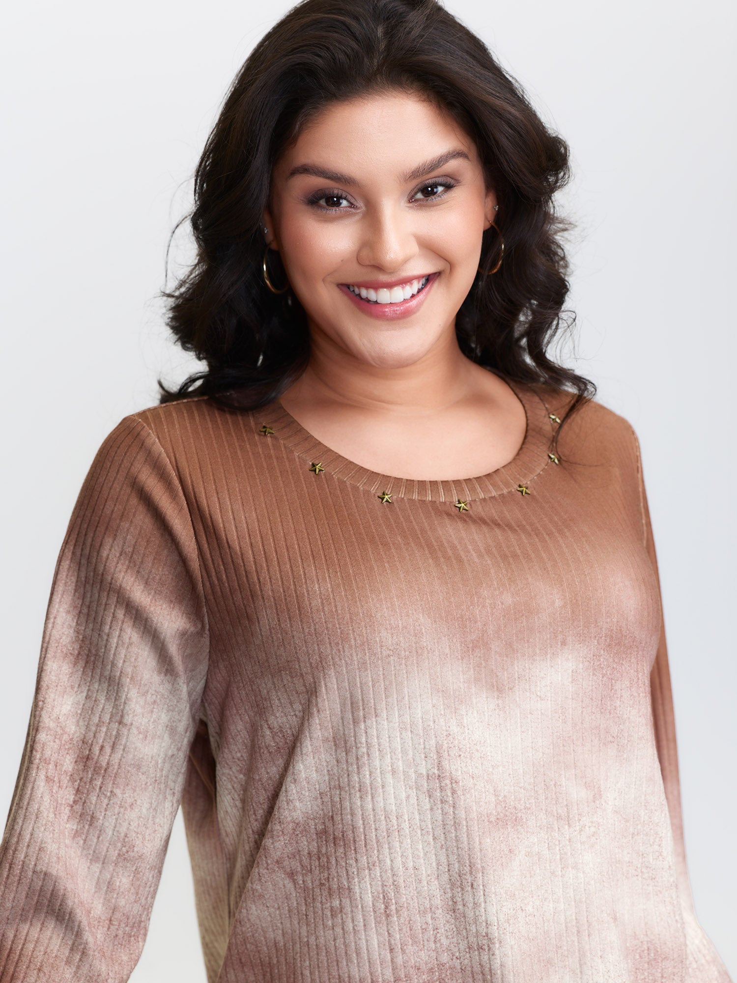 Textured Tie-Dye Star Detail T-Shirt