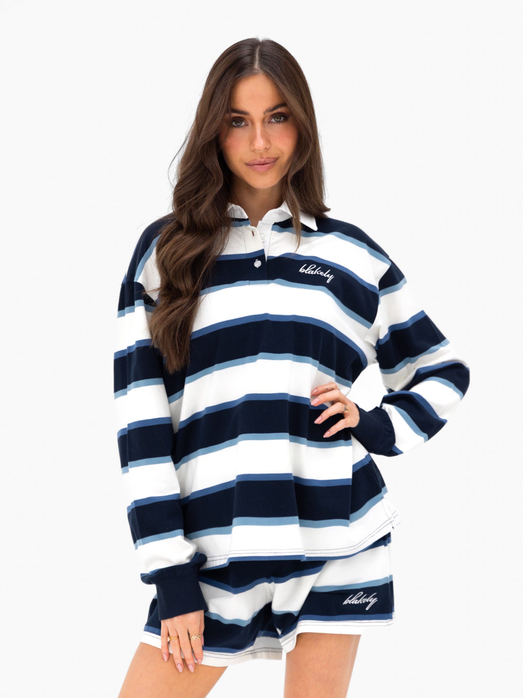 Skye Stripe Rugby Shirt - Navy Mix