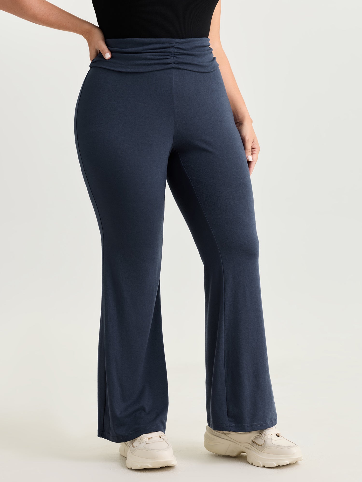 Supersoft Pleated Waistband Bootcut Leggings