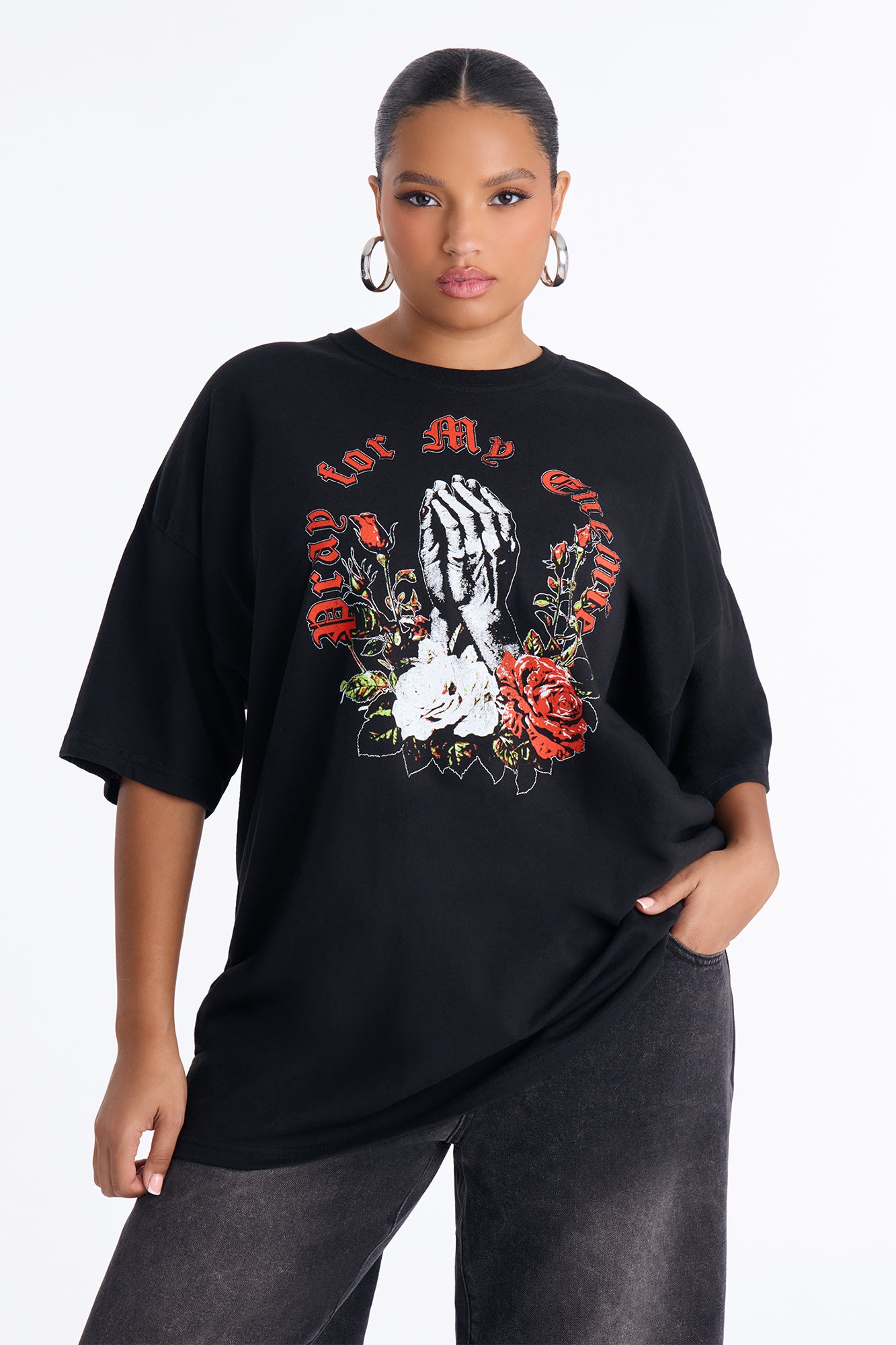 Pray For My Enemies Tee - Black