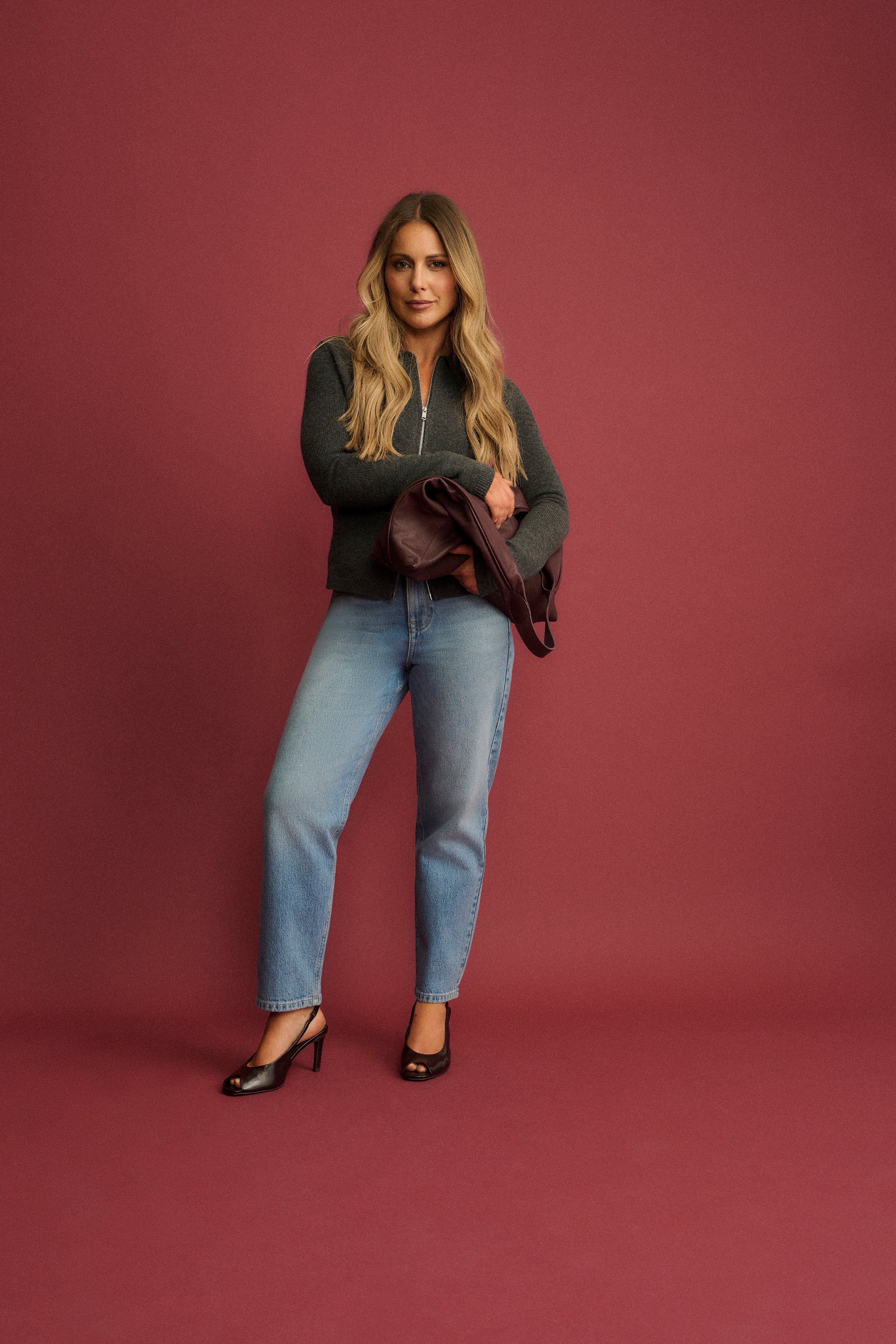 Blue Mid Rise Camden Tapered Jeans