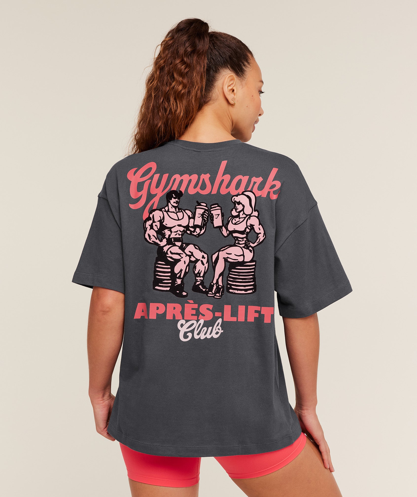 Gymshark Après-Lift Club Oversized T-Shirt - Onyx Grey