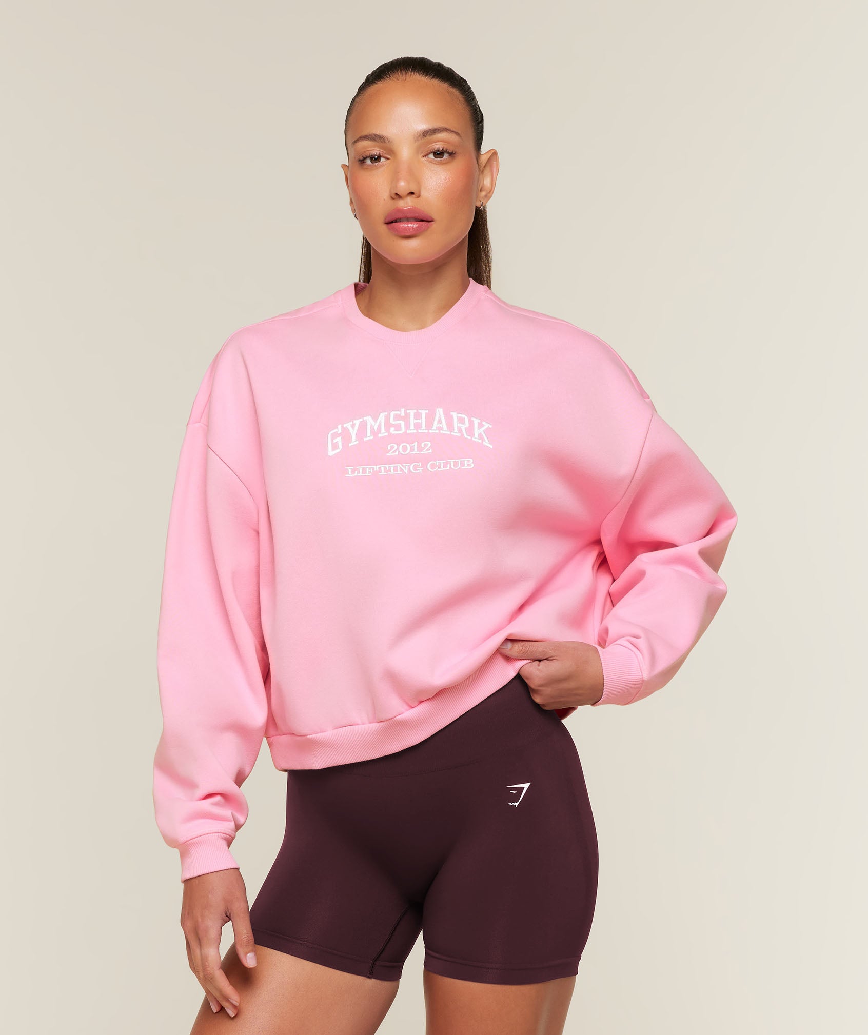 Gymshark Cosy Luxe Campus Sweatshirt - Poise Pink