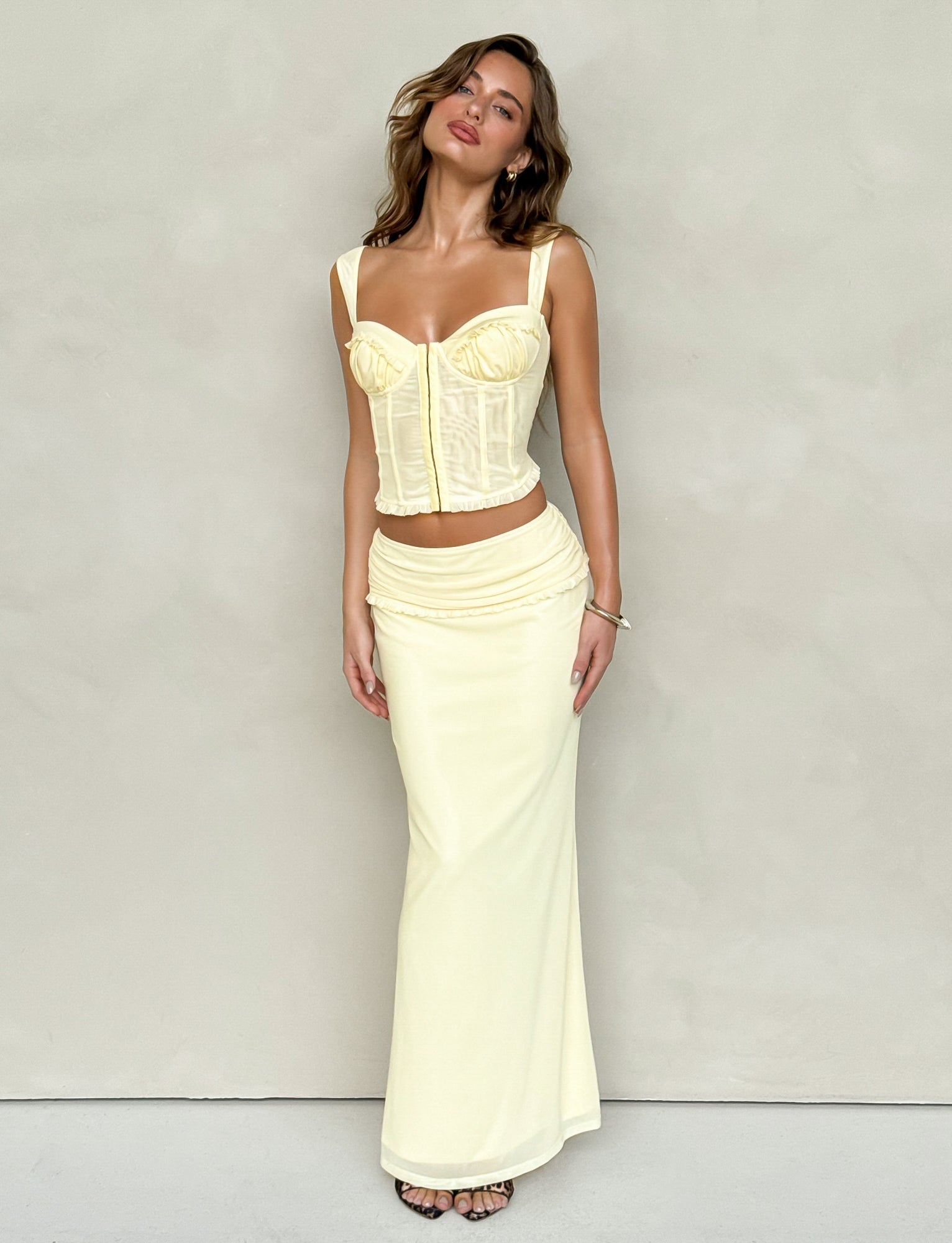 GINNY MAXI SKIRT - YELLOW : LEMON