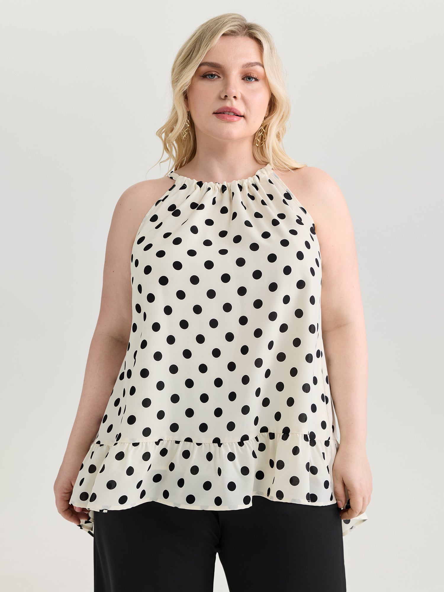 Polka Dot Charm Flowy Tank Top