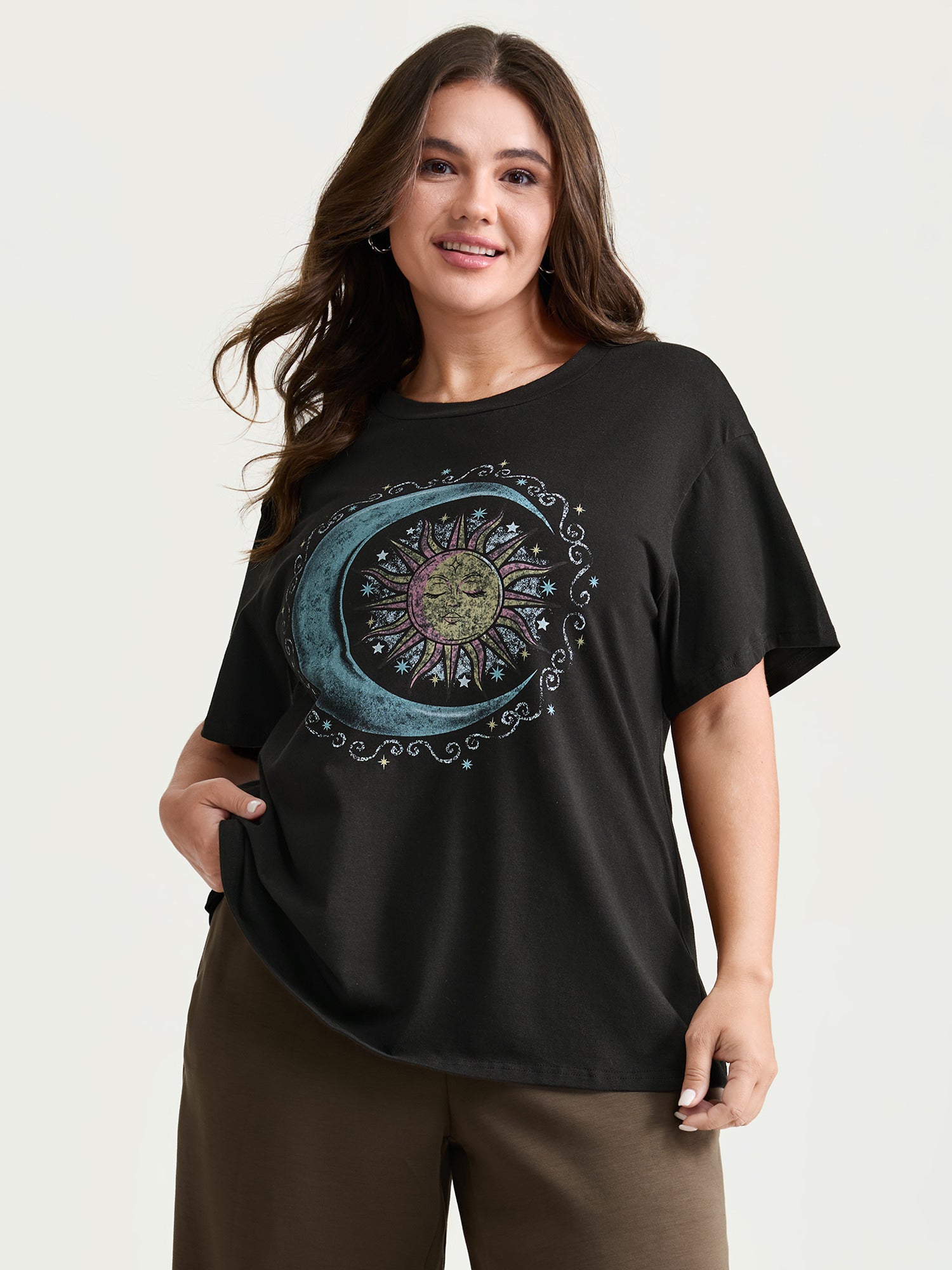Pure Cotton Outerspace Print T-Shirt