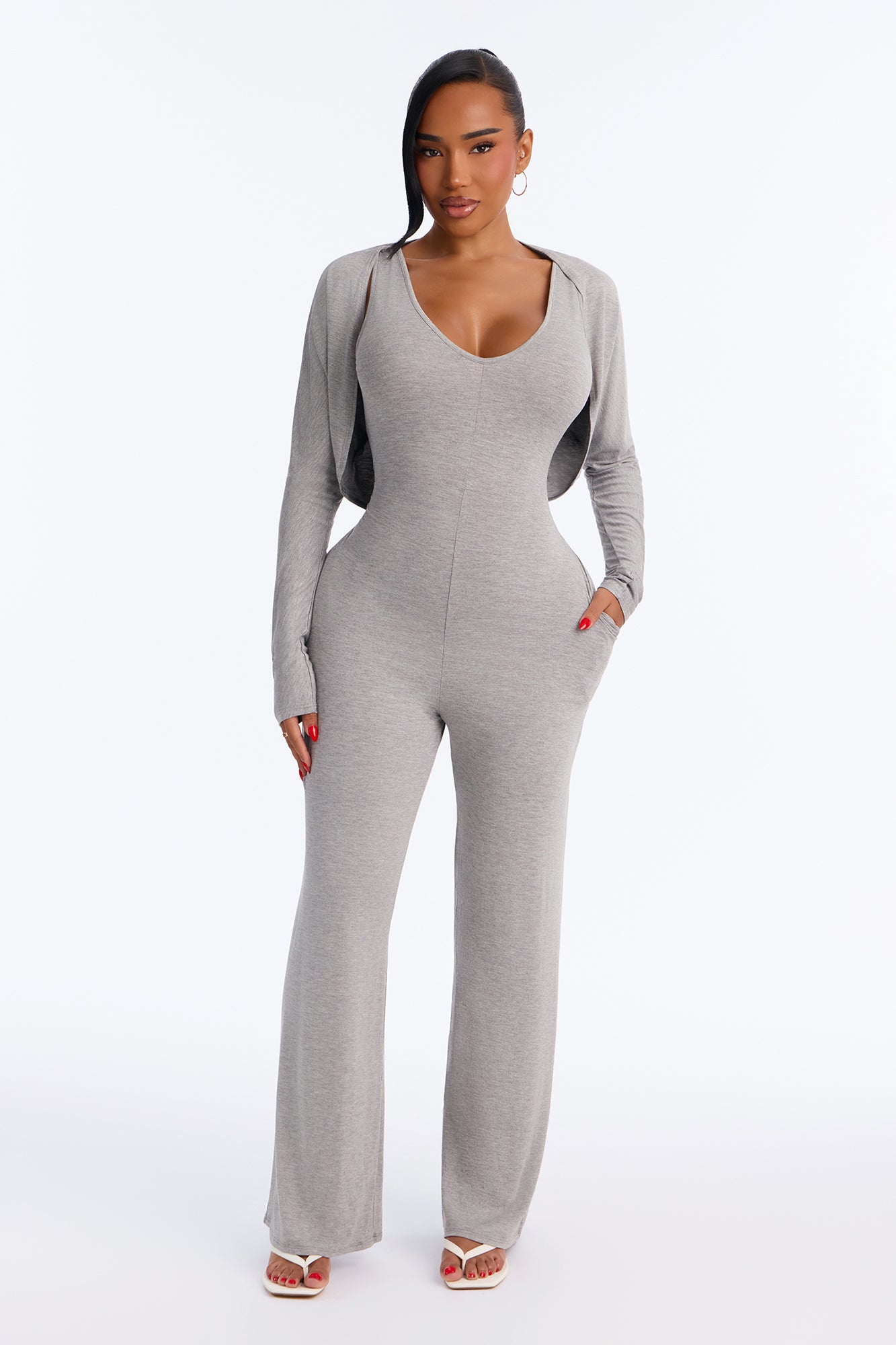 Forever Yours Two Piece Jumpsuit - Grey