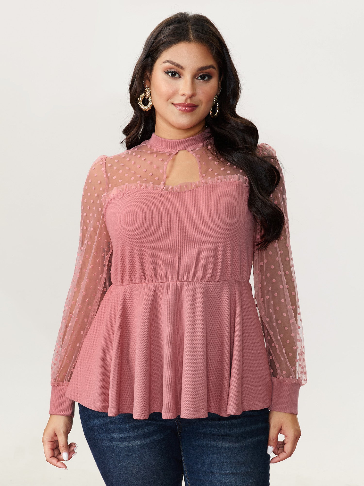 Love Notes Sheer Sleeve Cut-Out Blouse